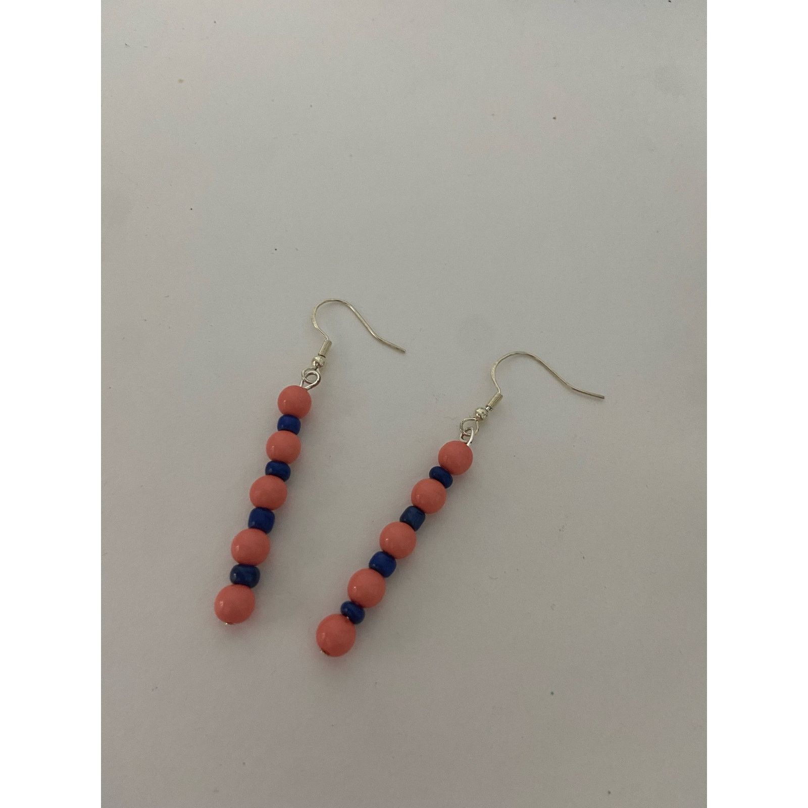 Handmade handmade pink and blue bead earrings Size ONE SIZE - 3 Thumbnail