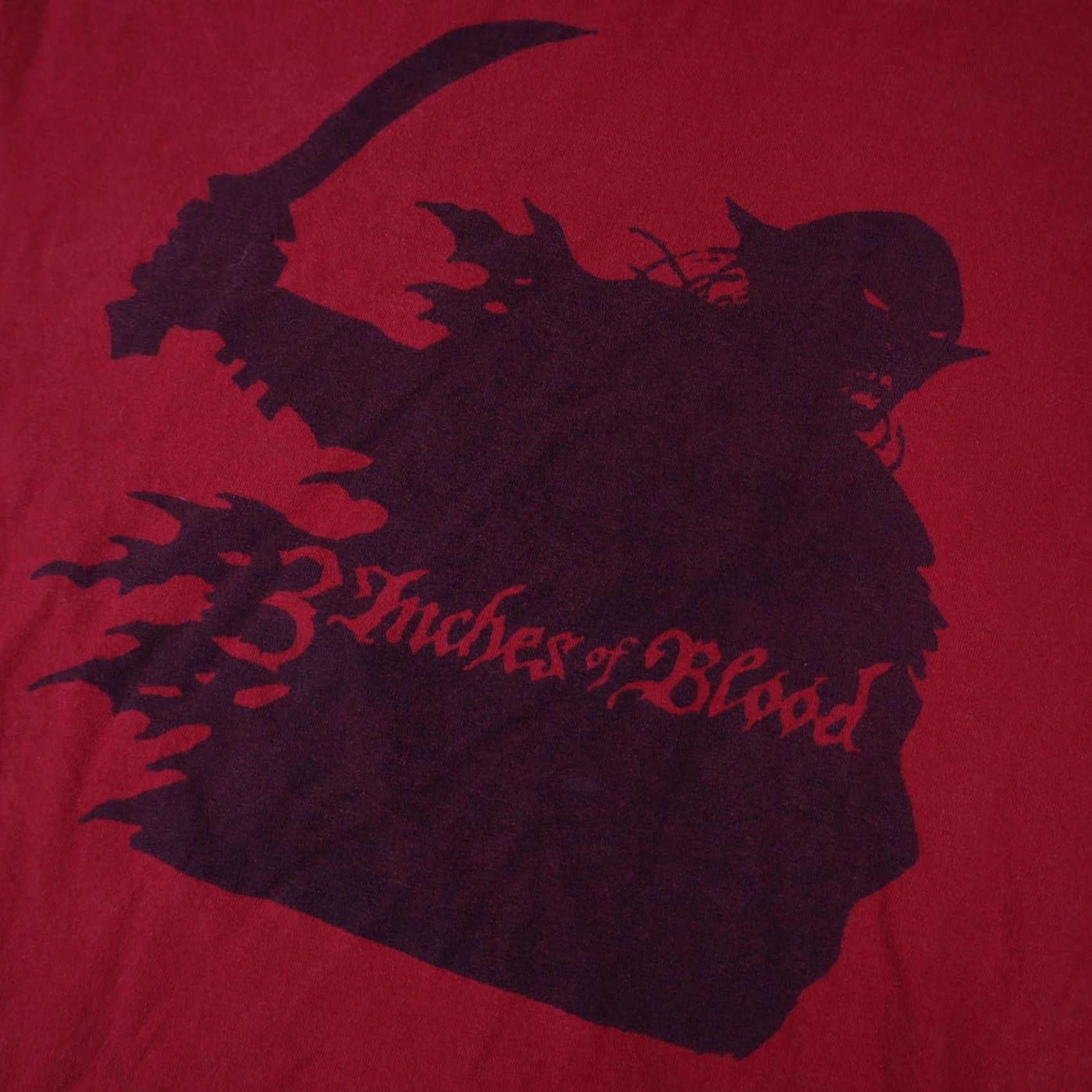 Vintage VINTAGE 3 Inches of Blood Graphic Band Tee Mens Large Red Shirt Mens L Graphic Band Tee Red 90s Concert Merch Mens Size US L / EU 52-54 / 3 - 4 Thumbnail
