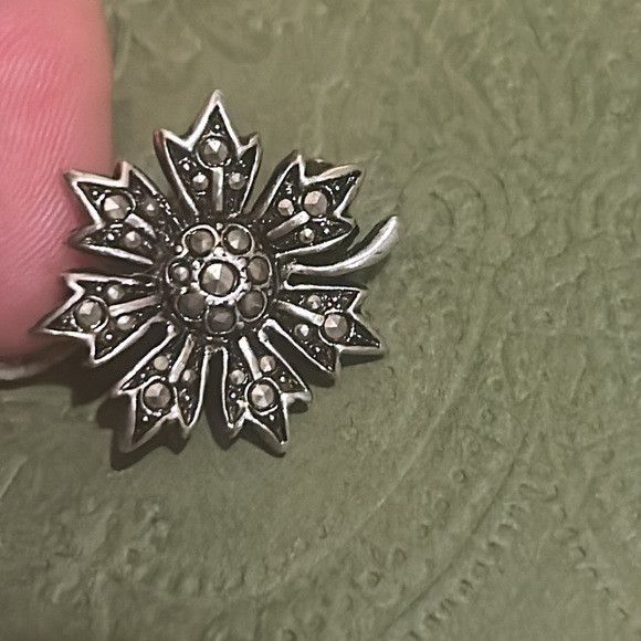 Saint Laurent Paris Saint Laurent Paris Rhinestone Brooch Silver Size ONE SIZE - 2 Thumbnail