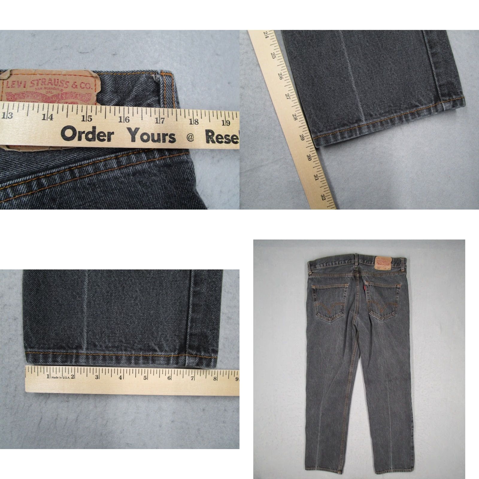 Levi's Levi's 501 Jeans Mens 36 Gray Straight Button Fly Denim Made in USA 36x30 Vintage Size US 36 / EU 52 - 8 Thumbnail