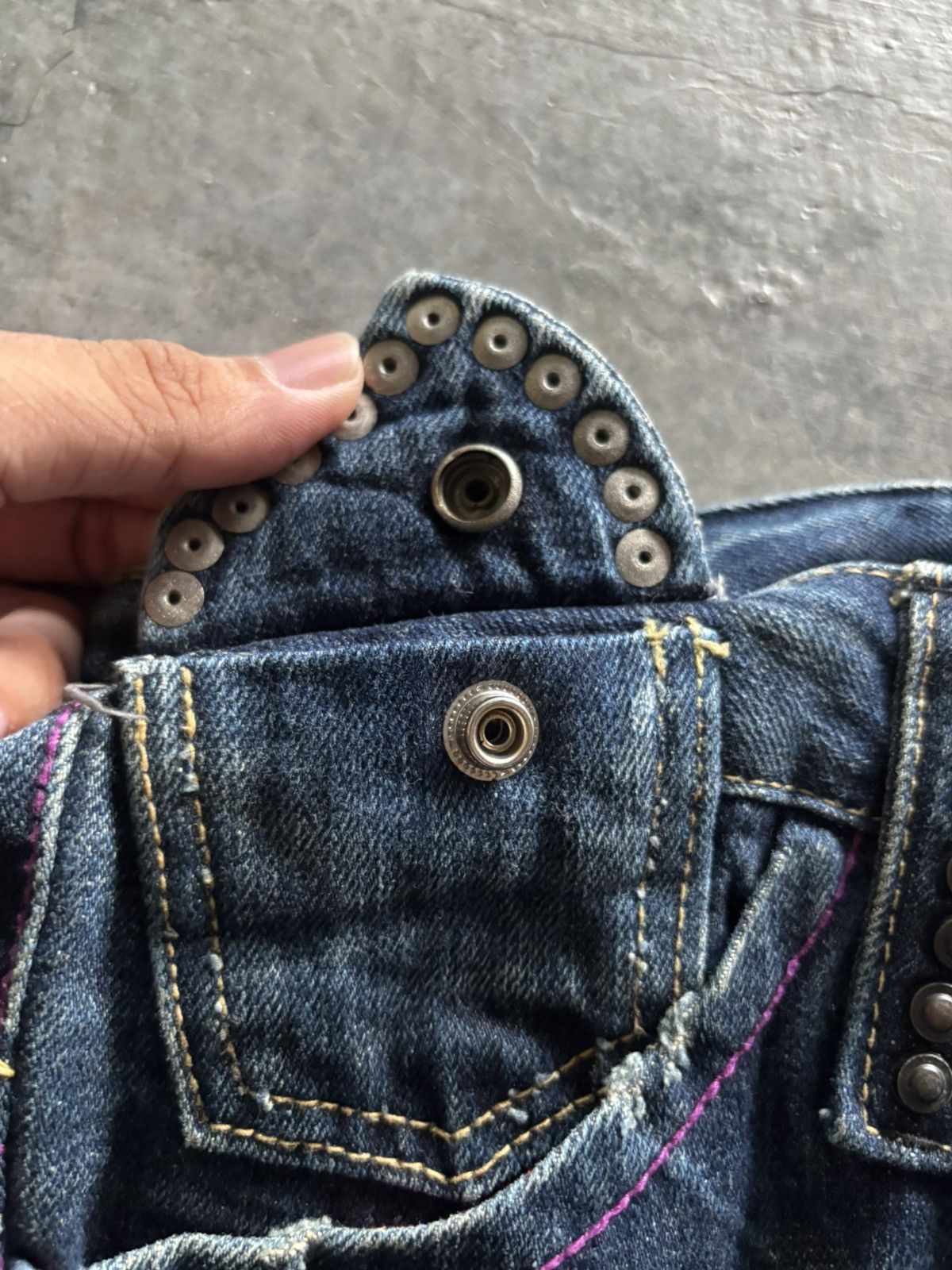 If Six Was Nine RED PEPPER JEANS leopard fur backpocket wing punk grunge Size US 32 / EU 48 - 14 Thumbnail