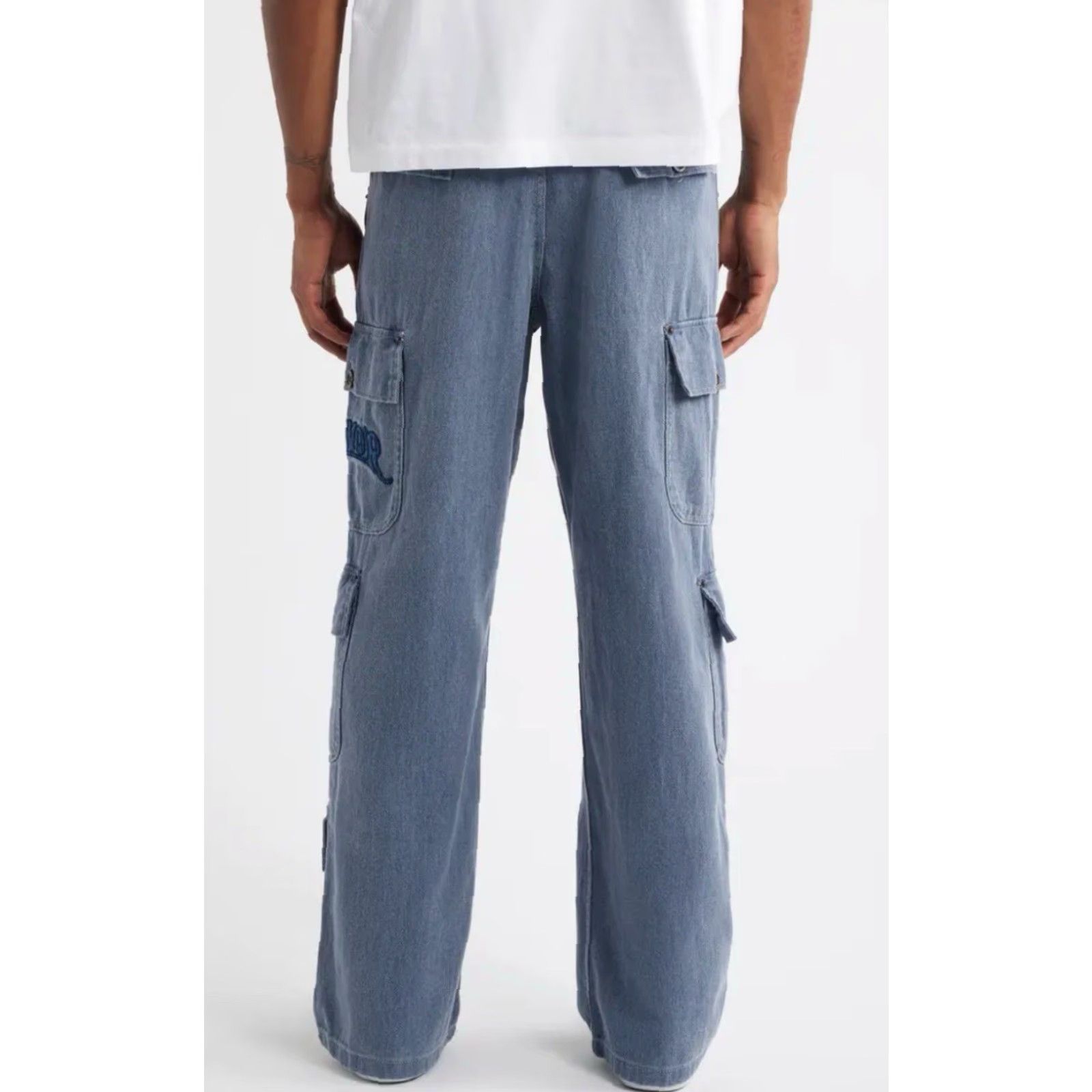 Honor the Gift VINTAGE Honor The Gift Motorhead Cotton Twill Cargo Blue Utility Pants SZ 32 Mens Cargo Pants Regular 32in inseam Blue Size US 32 / EU 48 - 2 Thumbnail