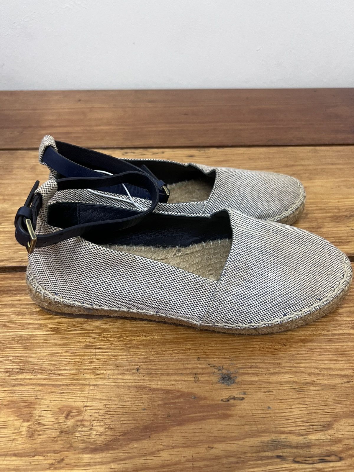 Celine Authentic Celine Canvas Ankle Strap Slip On Shoes Size US 5.5 / IT 35.5 - 2 Thumbnail