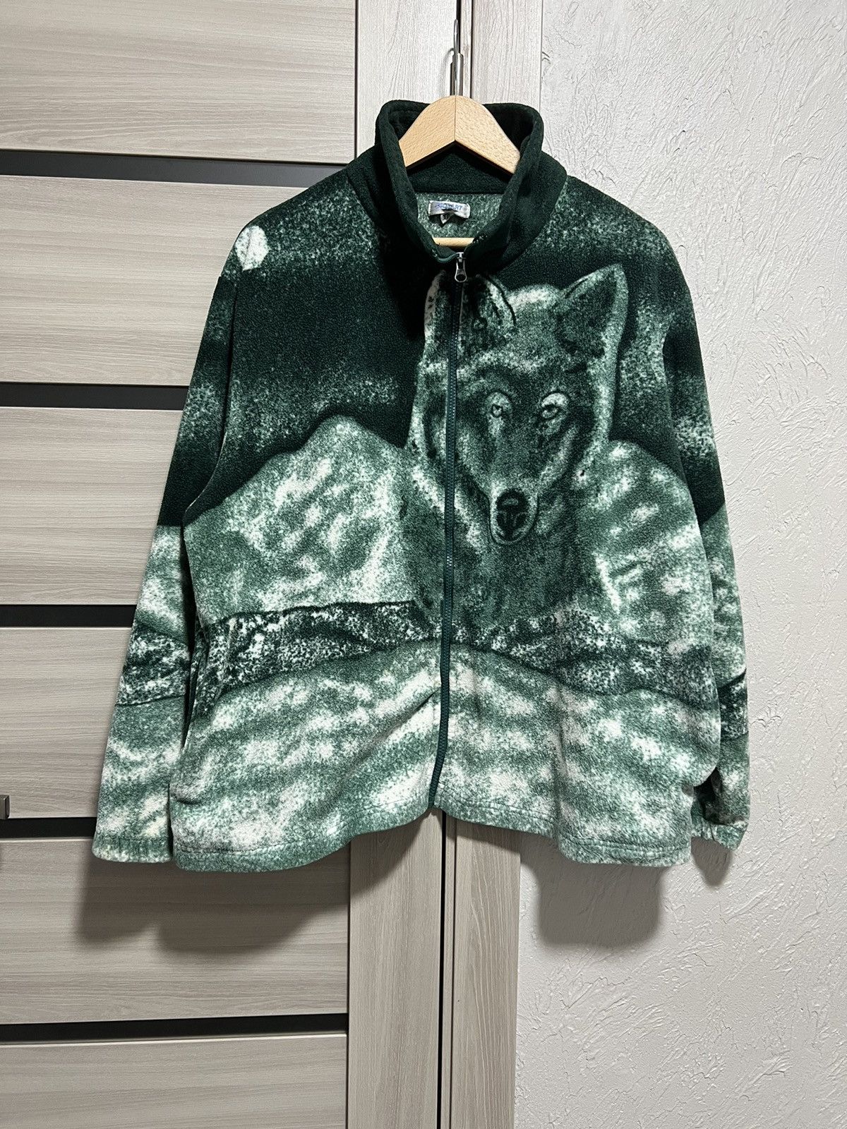 Vintage Y2K Vintage Full Zip Wolf Fleece USA Jacket Big Logo Animals Size US M / EU 48-50 / 2 - 5 Thumbnail