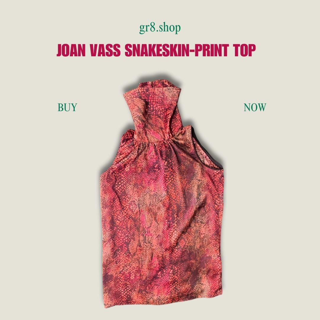 Other Joan Vass Snakeskin-Print Sleeveless Top XS High-Neck Button Size XS / US 0-2 / IT 36-38 - 1 Thumbnail