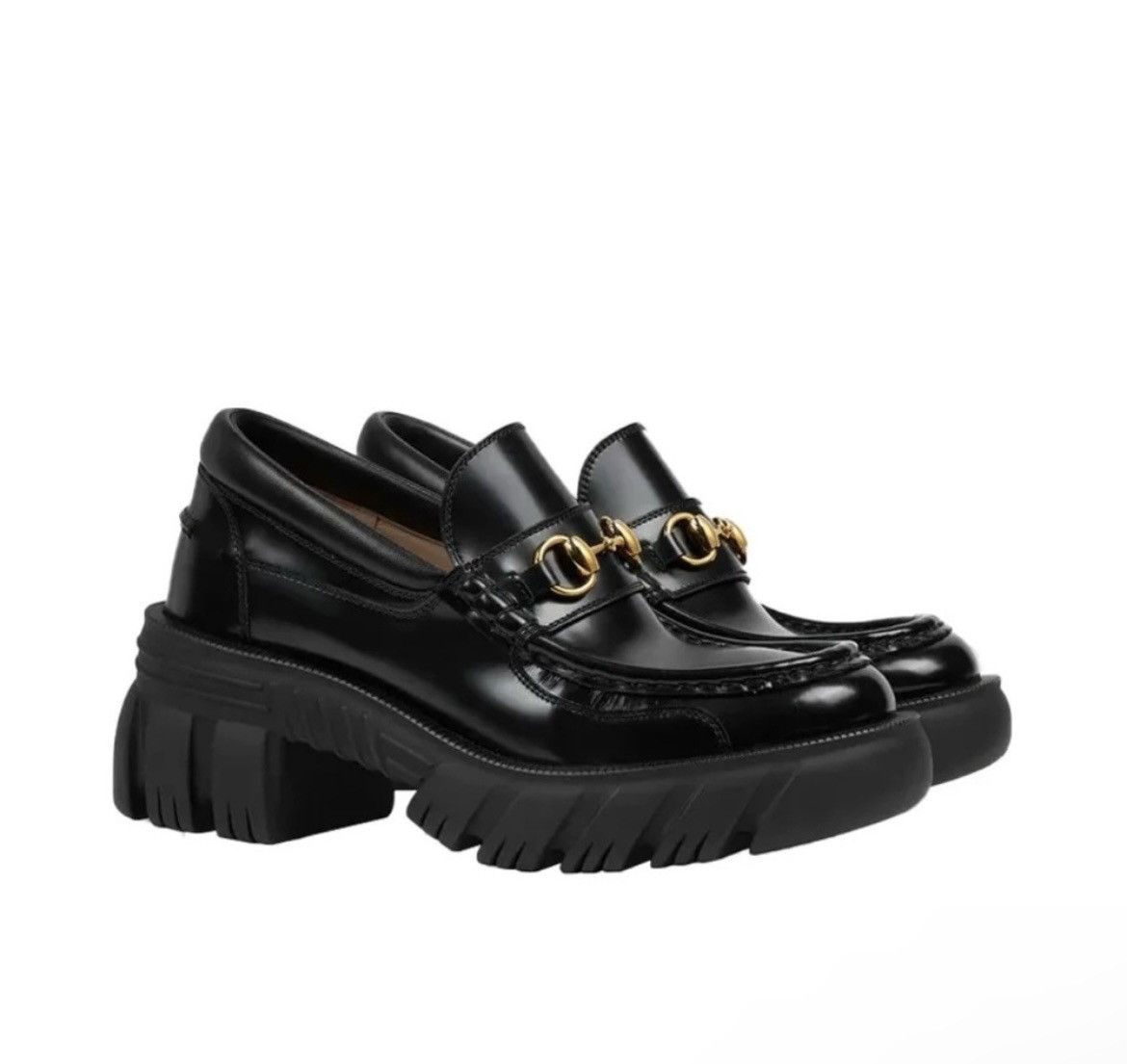 Gucci Gucci Horsebit Lug Sole Loafer Moccasin Leather Black Size US 11 / IT 41 - 1 Thumbnail