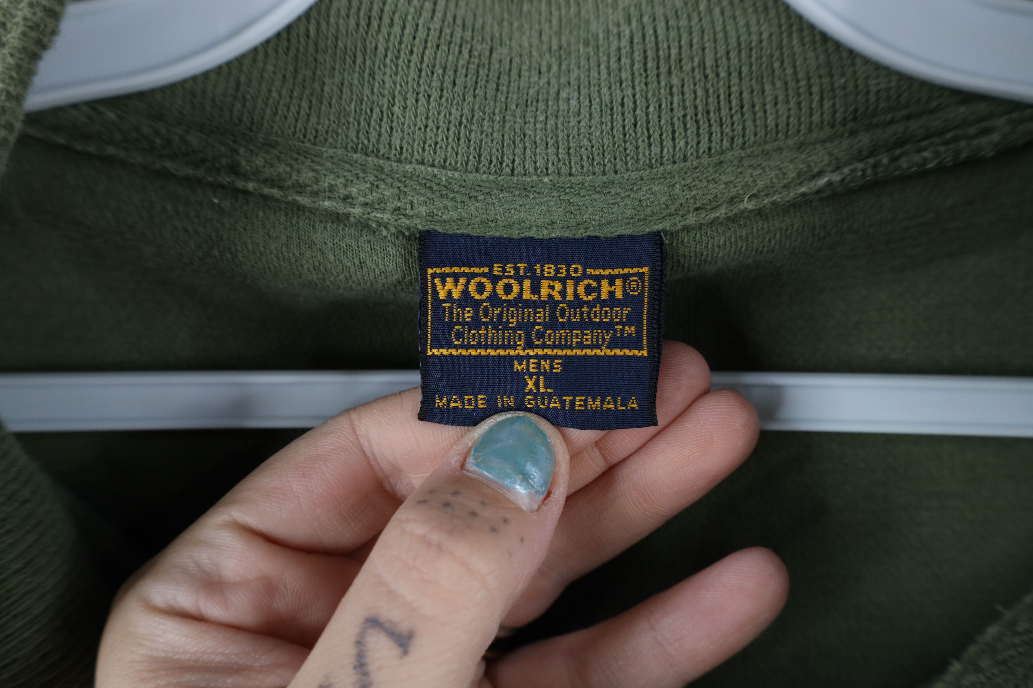 Vintage Vintage 90s Woolrich Ribbed Knit Half Zip Sweater Green Size US XL / EU 56 / 4 - 4 Thumbnail