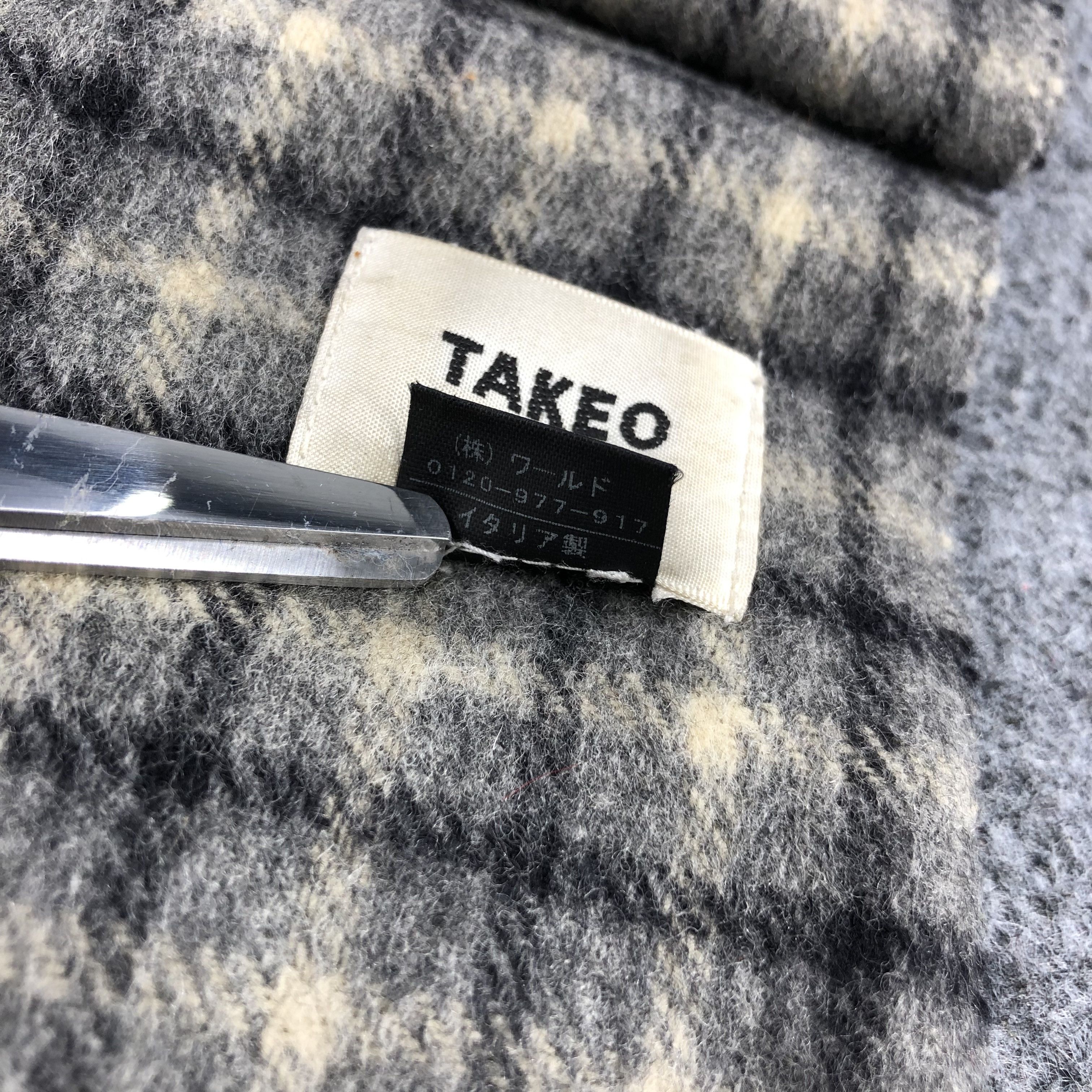Takeo Kikuchi Takeo Kikuchi Gingham Wool Scarf Muffler V808 Size ONE SIZE - 5 Thumbnail