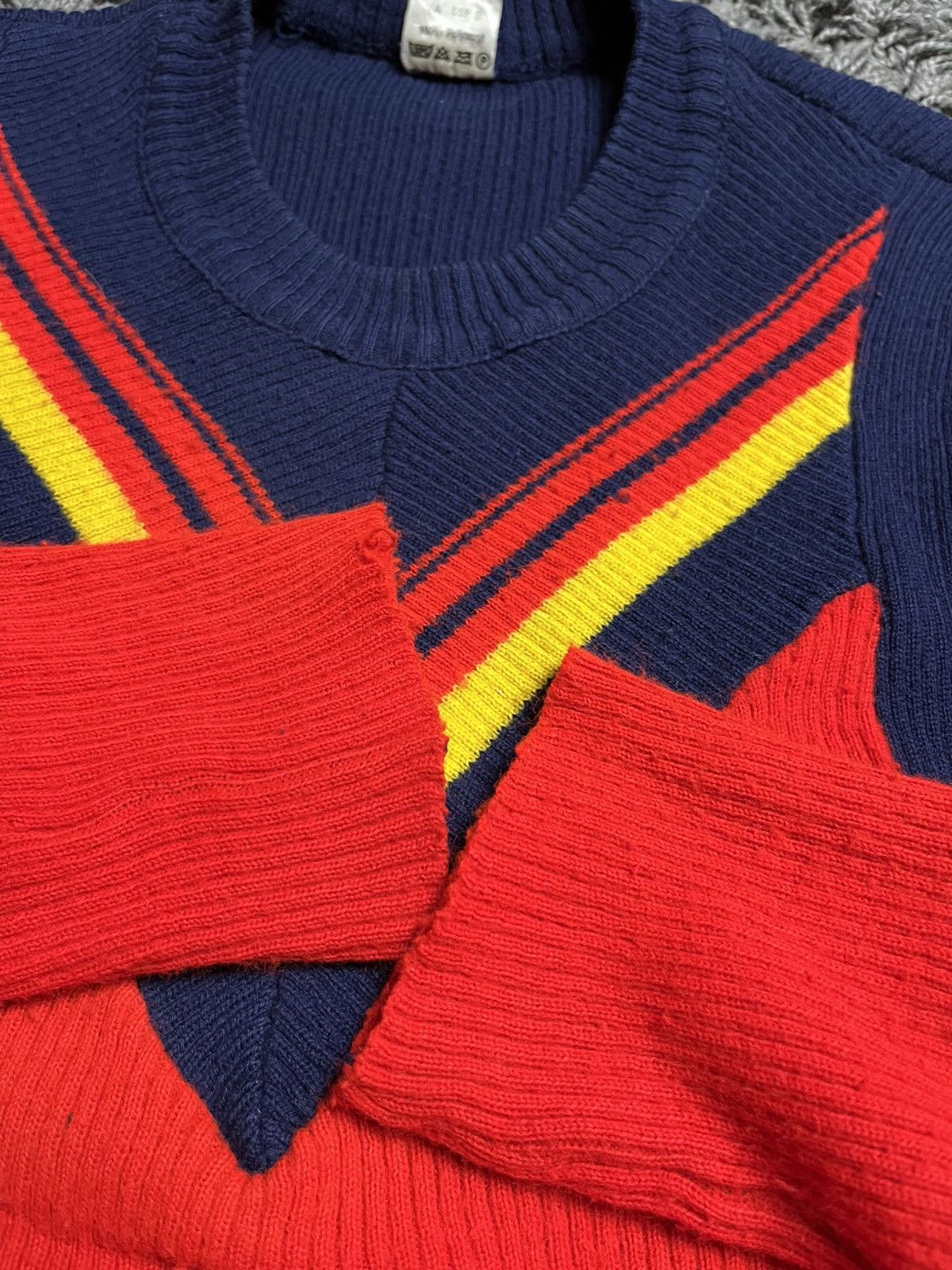 Vintage 70s Vintage West Germany Knit Training Sweater - Pattern Size US M / EU 48-50 / 2 - 4 Thumbnail