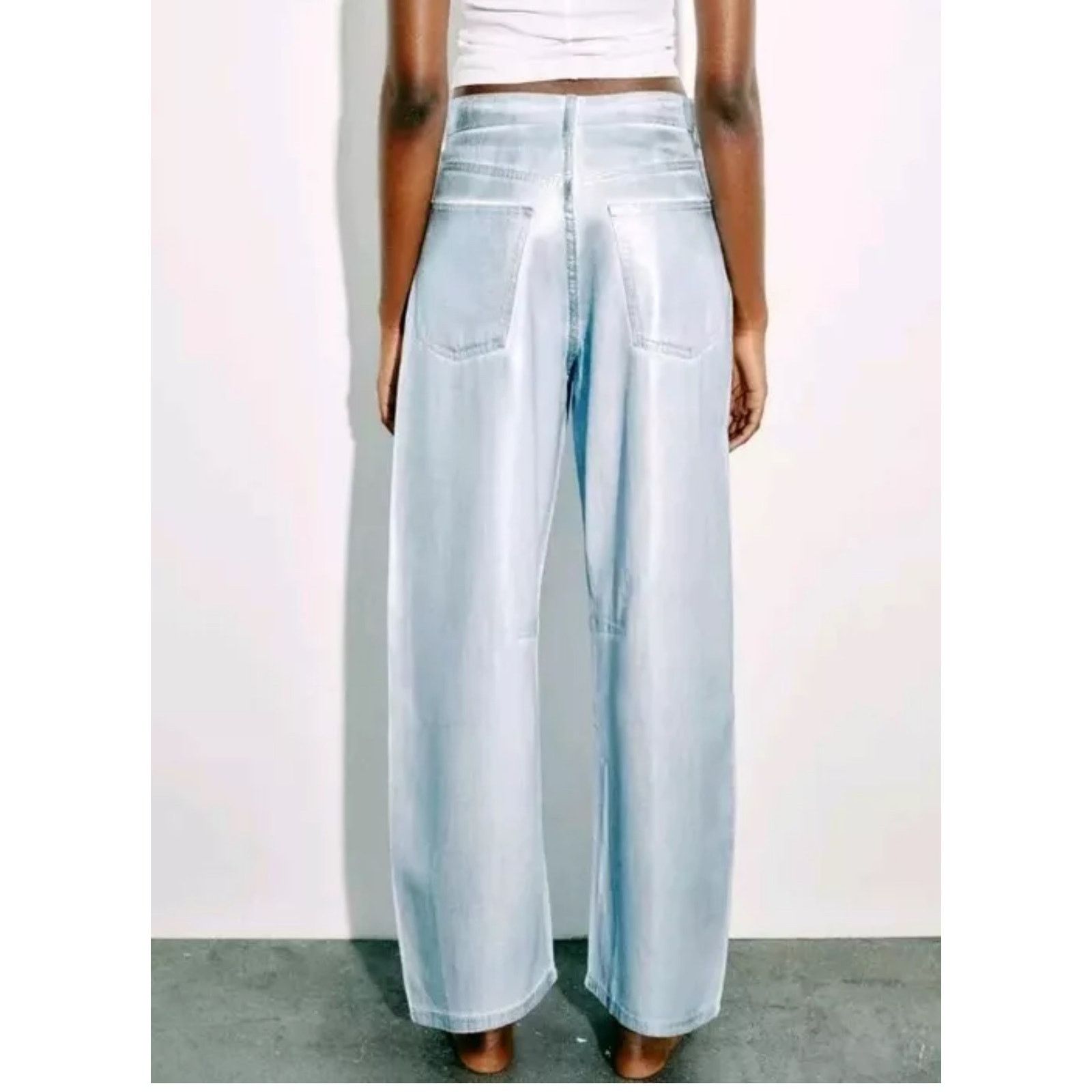 Zara NWT-Zara TRF FOIL BALLOON BAGGY JEANS SZ 14 Size 36" / US 14 / IT 50 - 2 Thumbnail