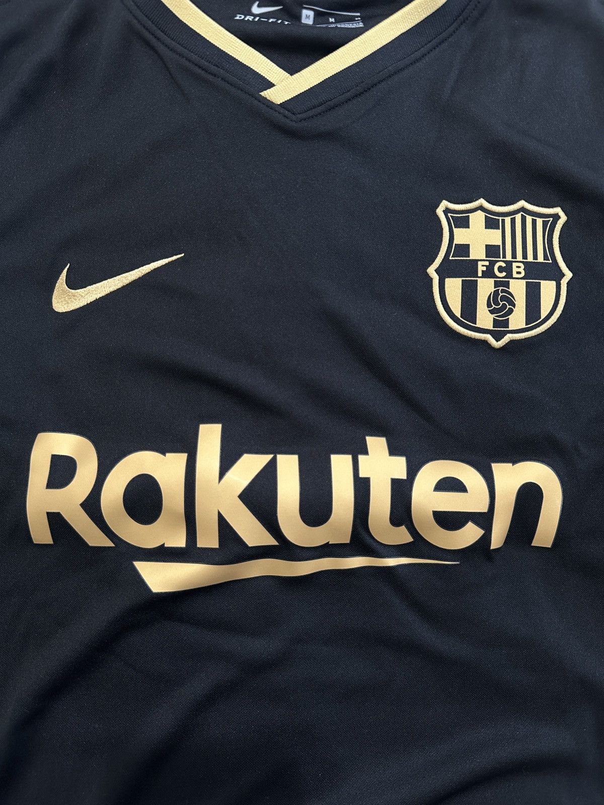 Nike FC Barcelona Black & Gold 20-21 Away Jersey Size US M / EU 48-50 / 2 - 3 Thumbnail