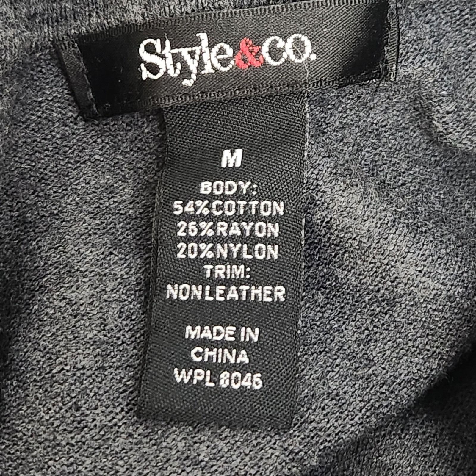 Other Style & Co Gray Charcoal Cowl Neck Sweater Medium Pleather Size M / US 6-8 / IT 42-44 - 4 Thumbnail