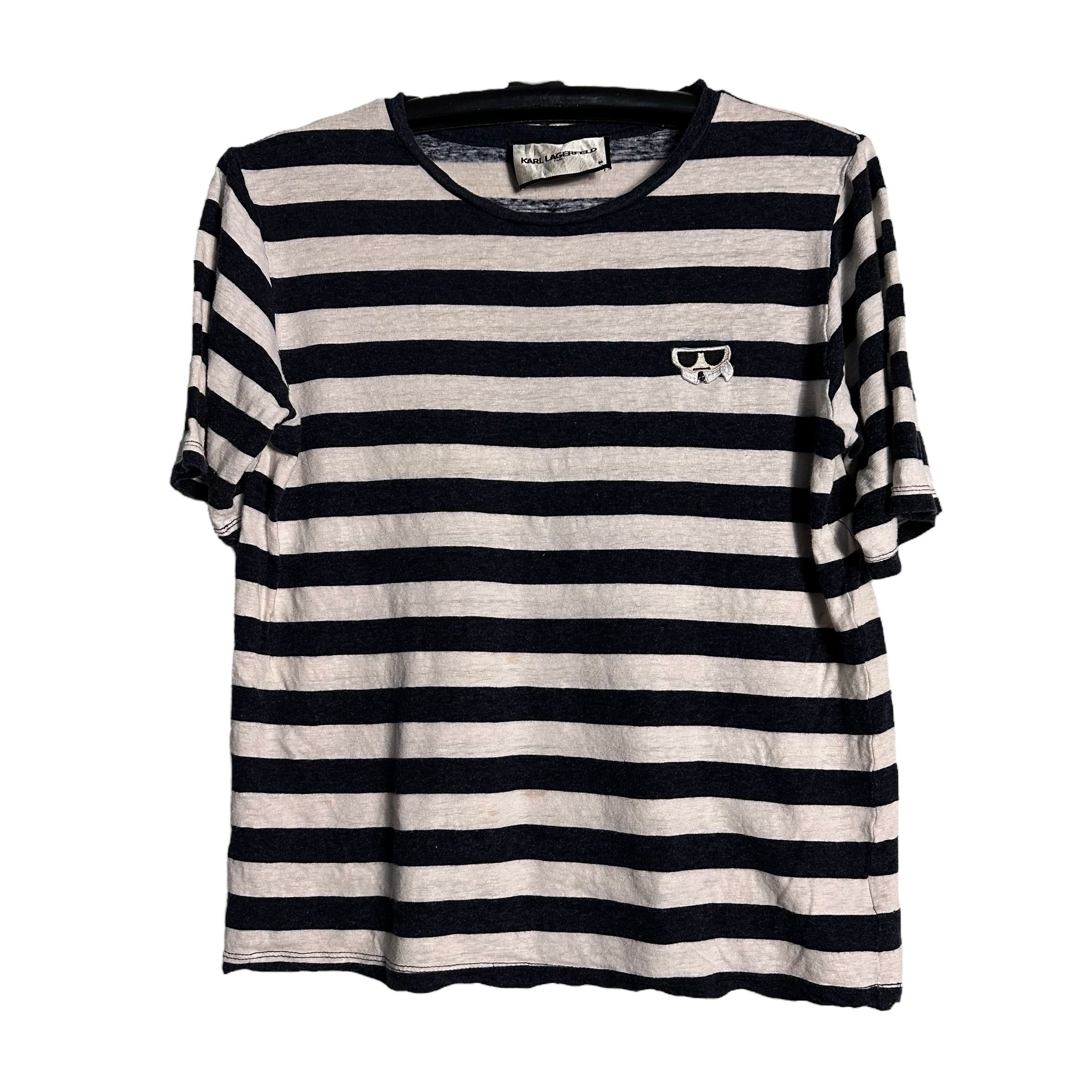 Karl Lagerfeld 🔥RARE🔥Vintage Karl Lagerfeld Stripes T-shirt Size ONE SIZE - 1 Thumbnail