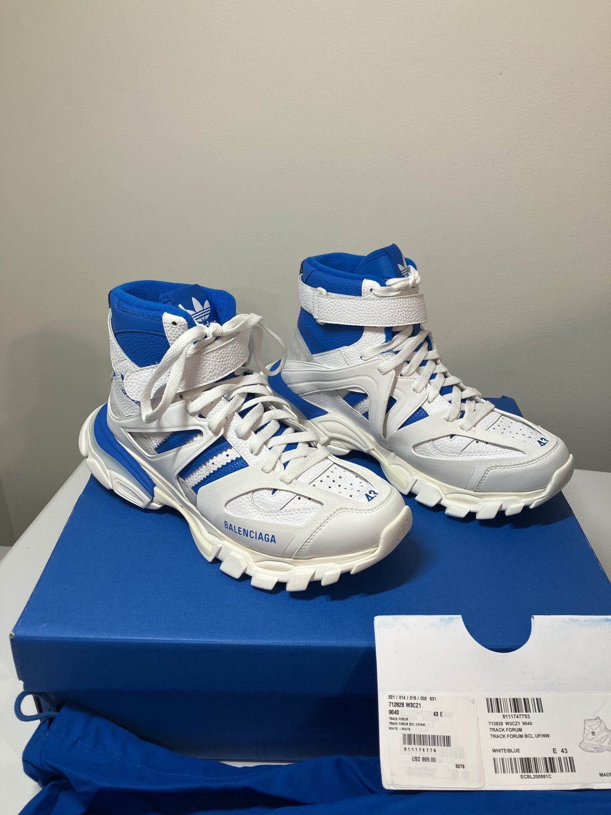 Adidas × Balenciaga Track Hike Sneakers in White/Blue - New Size US 10 / EU 43 - 2 Thumbnail