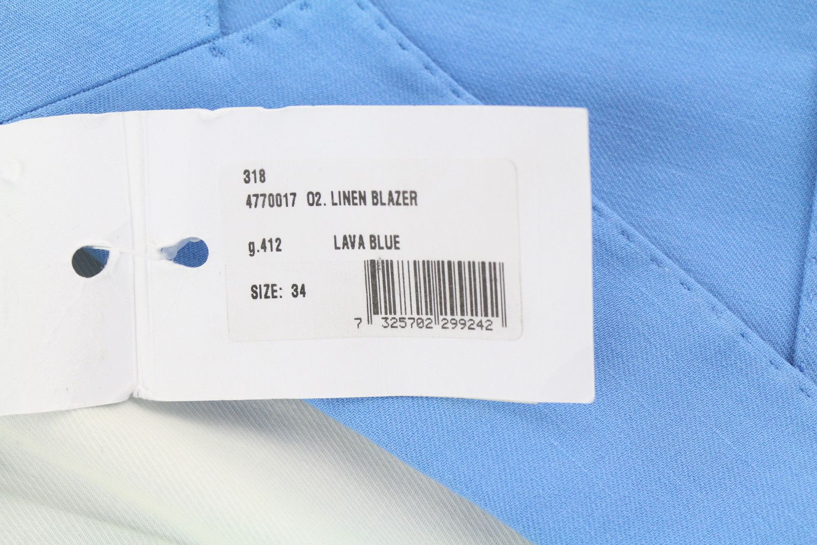 Gant EU34 Blue Linen Blend Notch Lapel Blazer 85315 Size XS / US 0-2 / IT 36-38 - 8 Thumbnail