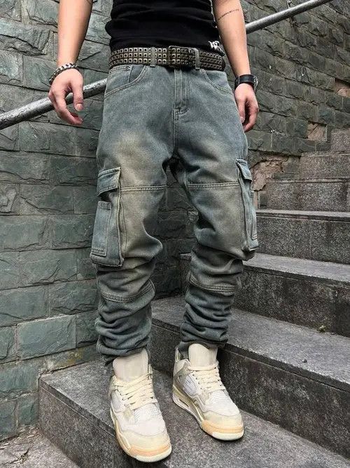 Designer Kinuka x Ayako Washed Distressed Cargo Loose Fit Pants Size US 32 / EU 48 - 1 Thumbnail