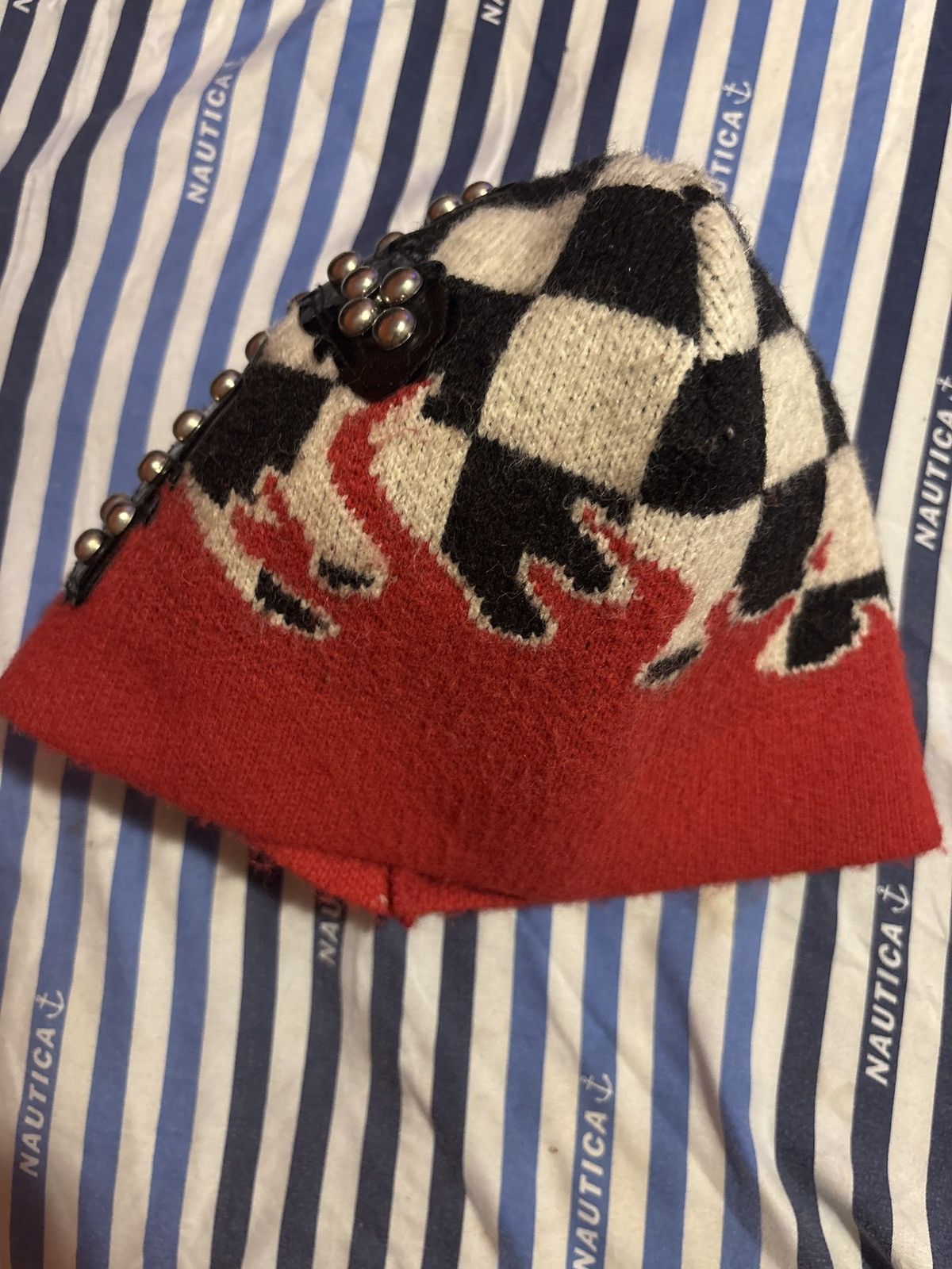 Supreme Seventh sense Flame checkered Cross Beanie Size ONE SIZE - 2 Thumbnail