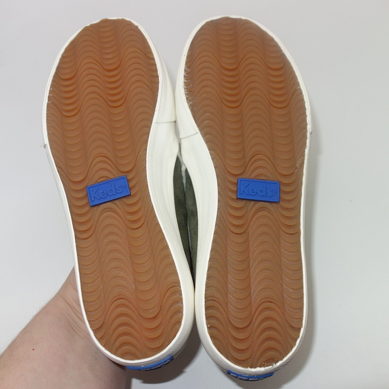 Keds NEW Keds Double Decker Suede Shearling Slip On Forest Olive Size US 5.5 / IT 35.5 - 9 Thumbnail