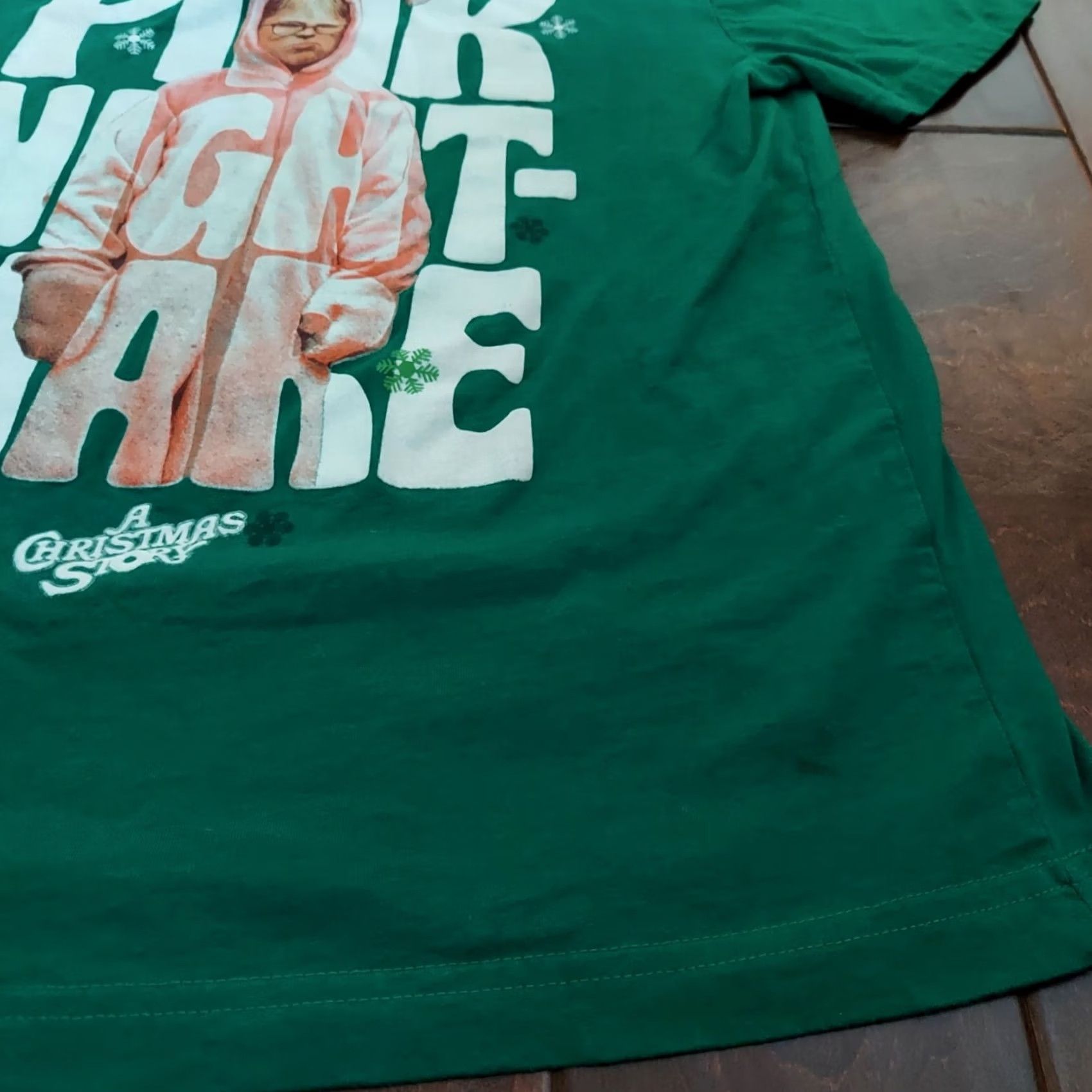 Vintage A Christmas Story T-Shirt Christmas Bunny Rabbit Graphic Print Crew Neck Short Sleeve Green 100% Cotton Small Men Size US S / EU 44-46 / 1 - 3 Thumbnail