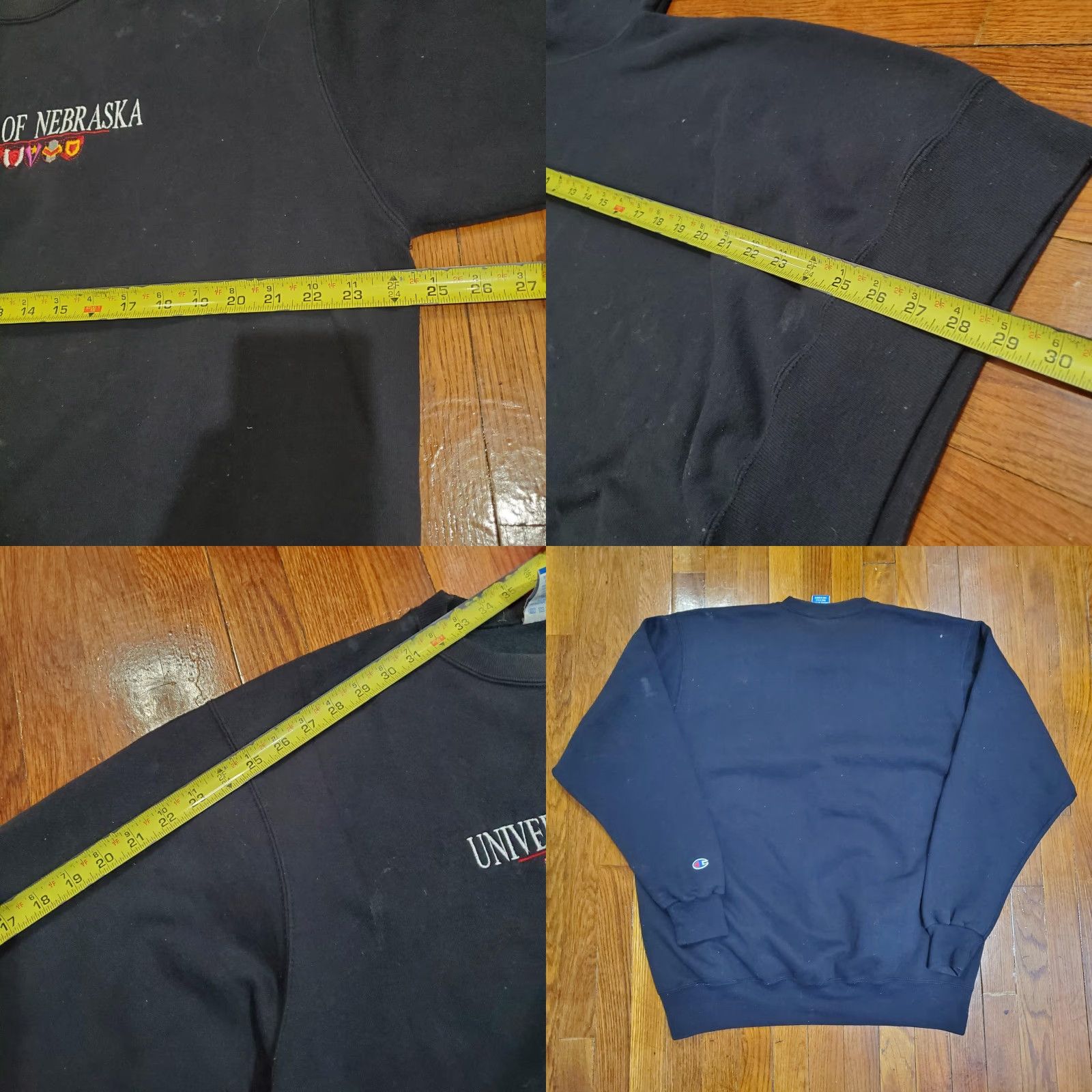 Champion VINTAGE Champion Sweatshirt Mens 2XL University of Nebraska Black Embroidered Logo Crewneck USA 90s Size US XXL / EU 58 / 5 - 8 Thumbnail