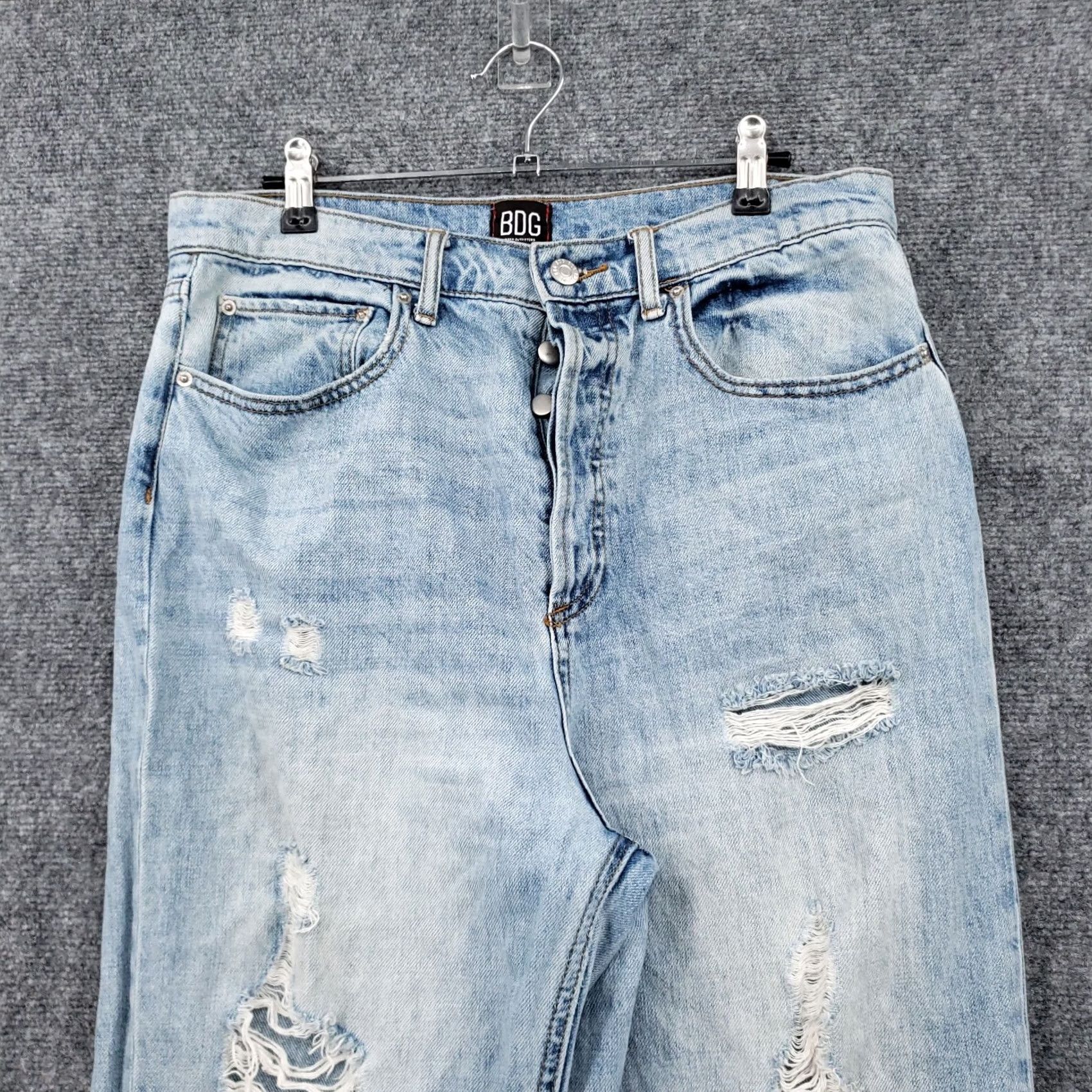 Bdg BDG Jeans Womens 30 Mid-Rise Straight Relaxed Fit Distressed Light Wash Blue Jeans Size 30" / US 8 / IT 44 - 7 Thumbnail