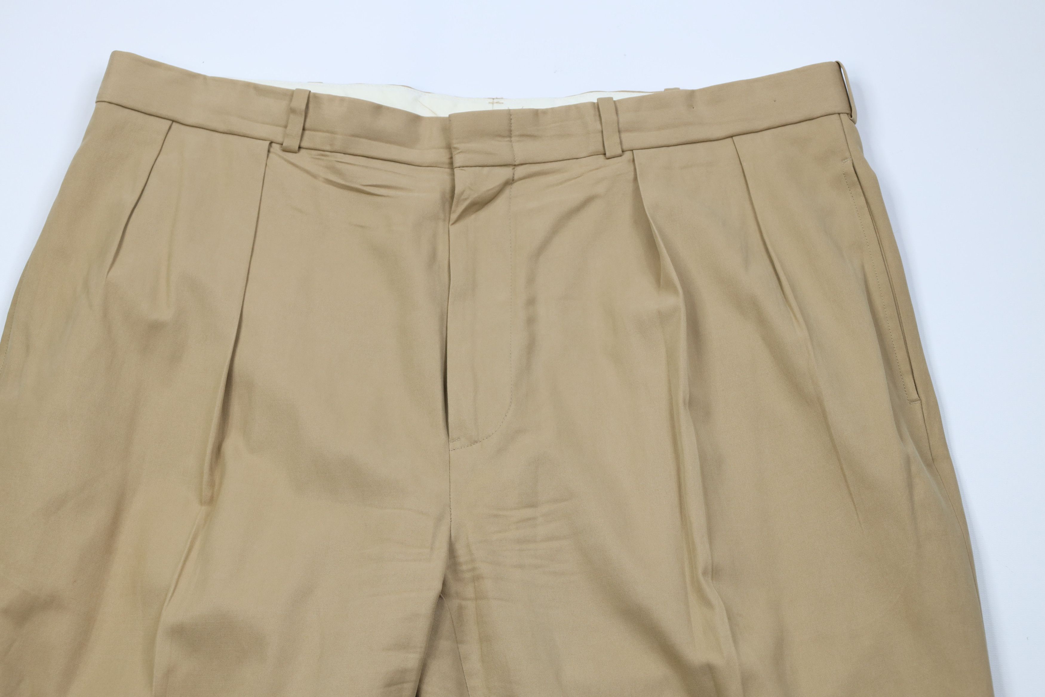 Ralph Lauren Vintage 90s Ralph Lauren Blend Wide Leg Chino Pants Beige Size US 38 / EU 54 - 2 Thumbnail