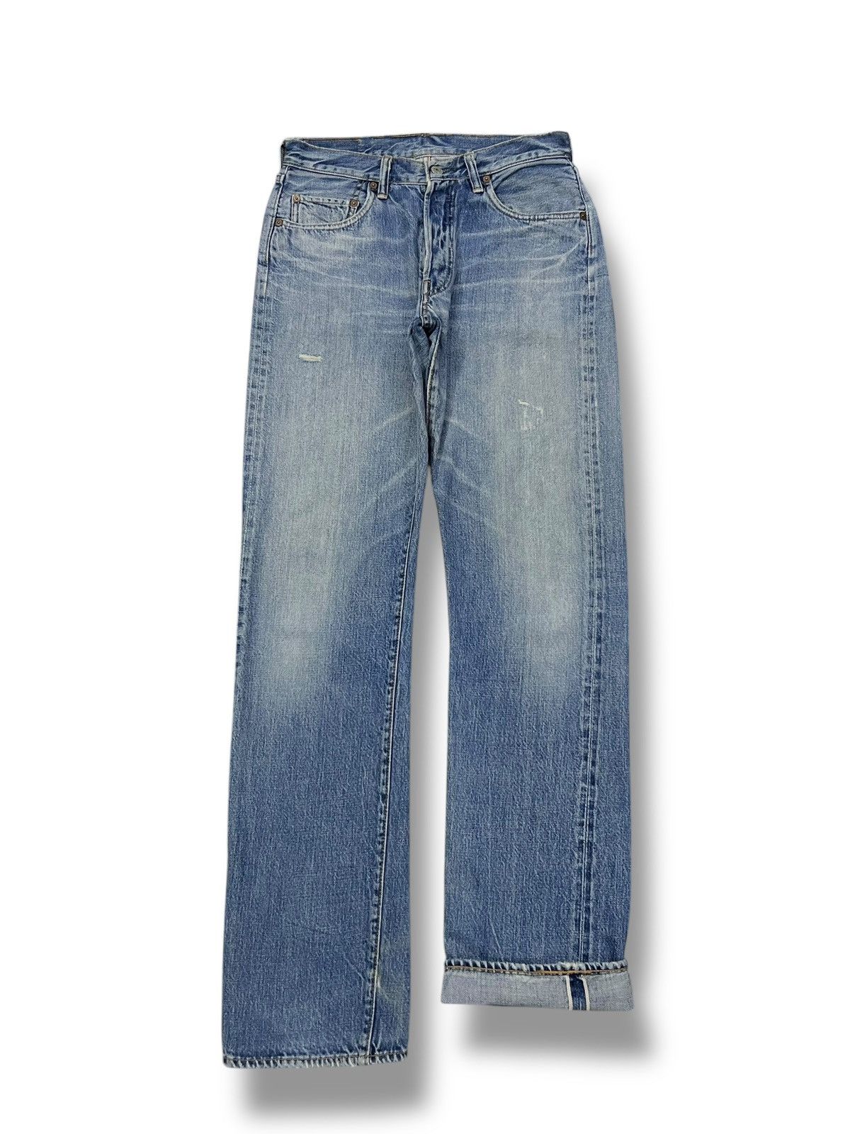 Denime Vintage 90s Sewing Chop O’alls Selvedge Denim Japan Size US 29 - 2 Thumbnail
