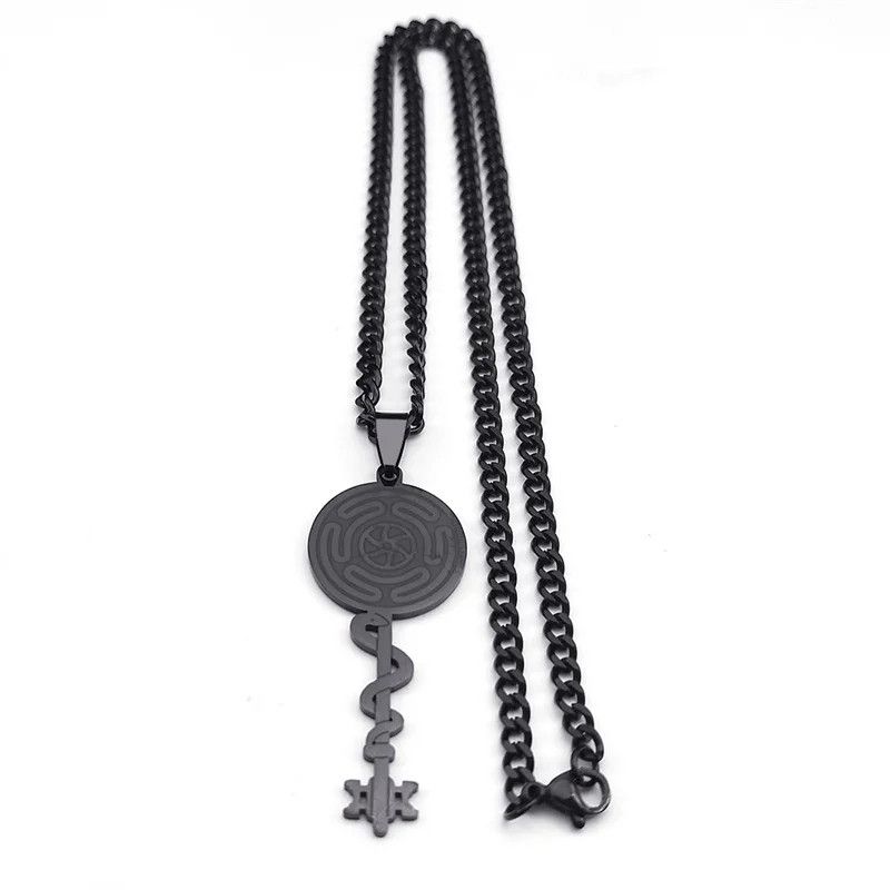 Jewelry Hekate Wheel Snake Key Strophalos of Hecate Pendant Necklace Size ONE SIZE - 1 Thumbnail
