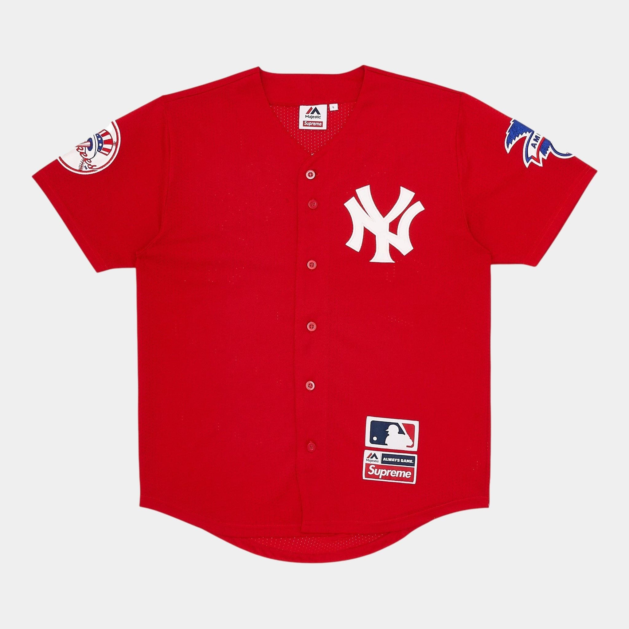 Supreme Nike Leather Baseball Jersey Red