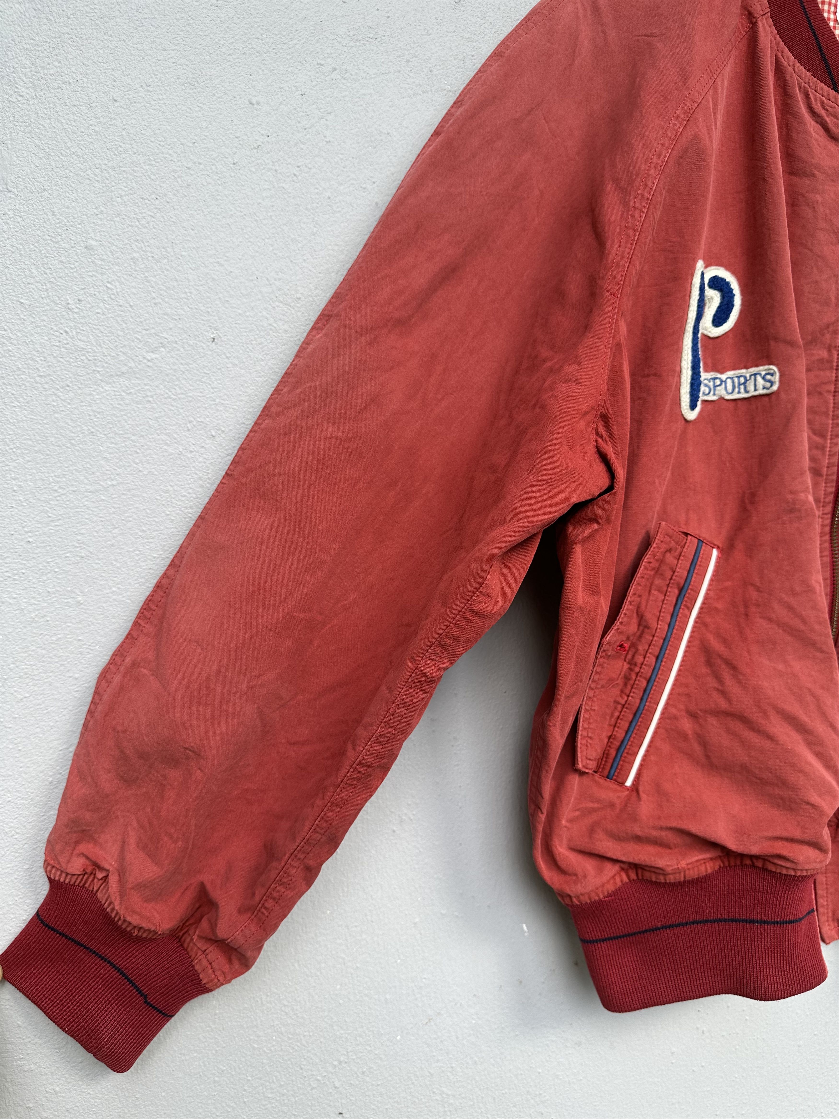 Mademoiselle Non Non Vintage 90s Papas Sports Logo Distressed Bomber Jacket Size US M / EU 48-50 / 2 - 7 Thumbnail
