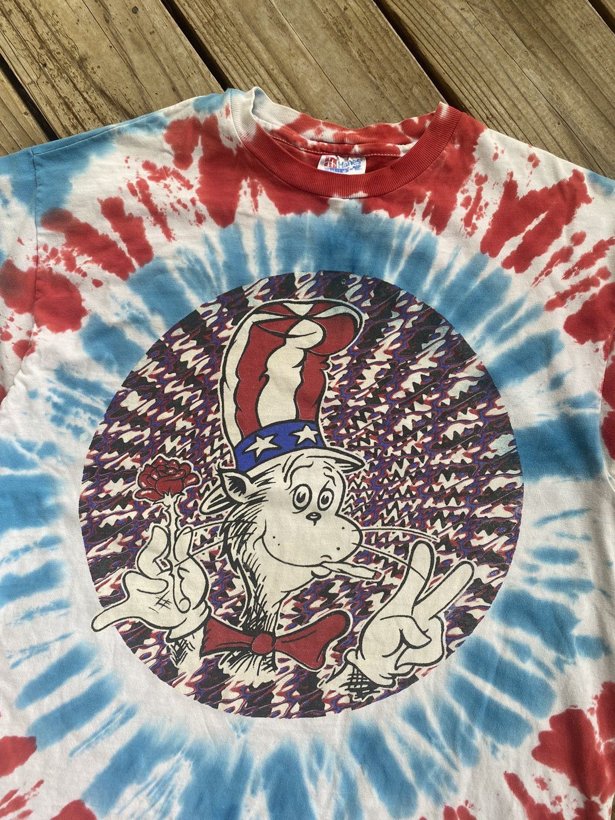 Grateful Dead Vintage Grateful Dead Dr. Seuss Smoking Joint Tour Tee Size US L / EU 52-54 / 3 - 2 Thumbnail
