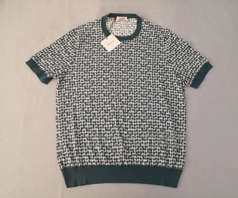 Hermes Hermes Short-sleeved knit t-shirt, Sea Island cotton Size US L / EU 52-54 / 3 - 1 Thumbnail