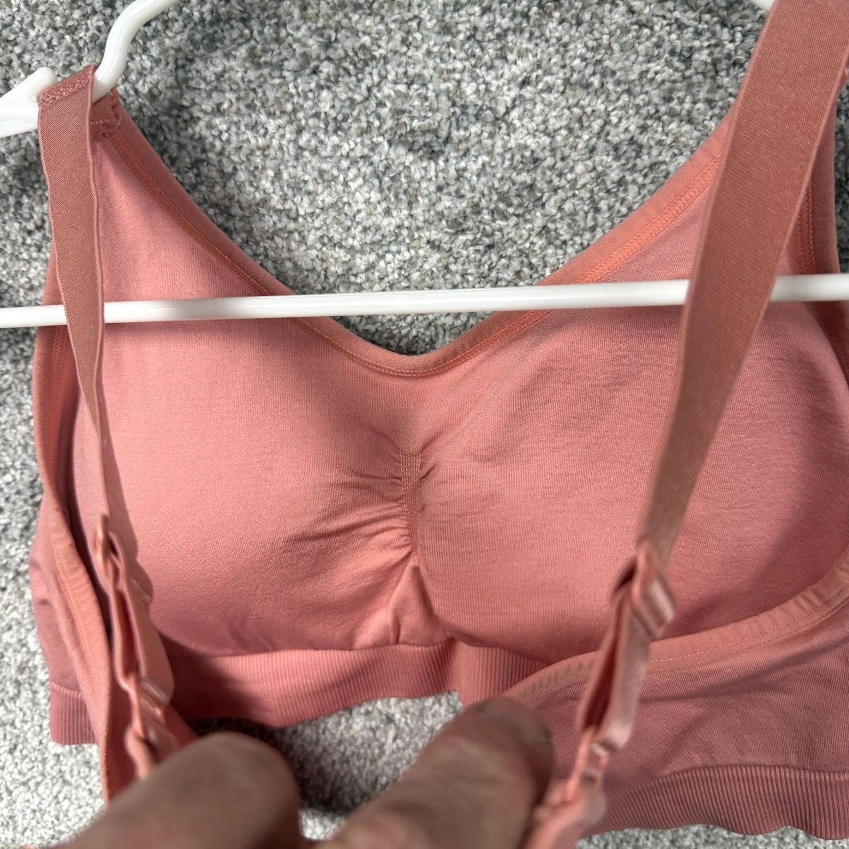 Puma Puma Sports Bra Womens Large Pink Wireless Racerback Adjustable Stretch Athletic Size ONE SIZE - 5 Thumbnail