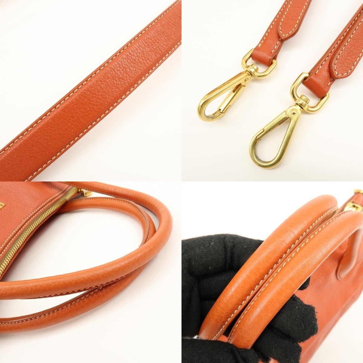 Prada Prada Vitello Daino Shoulder Bag Orange Size ONE SIZE - 4 Thumbnail
