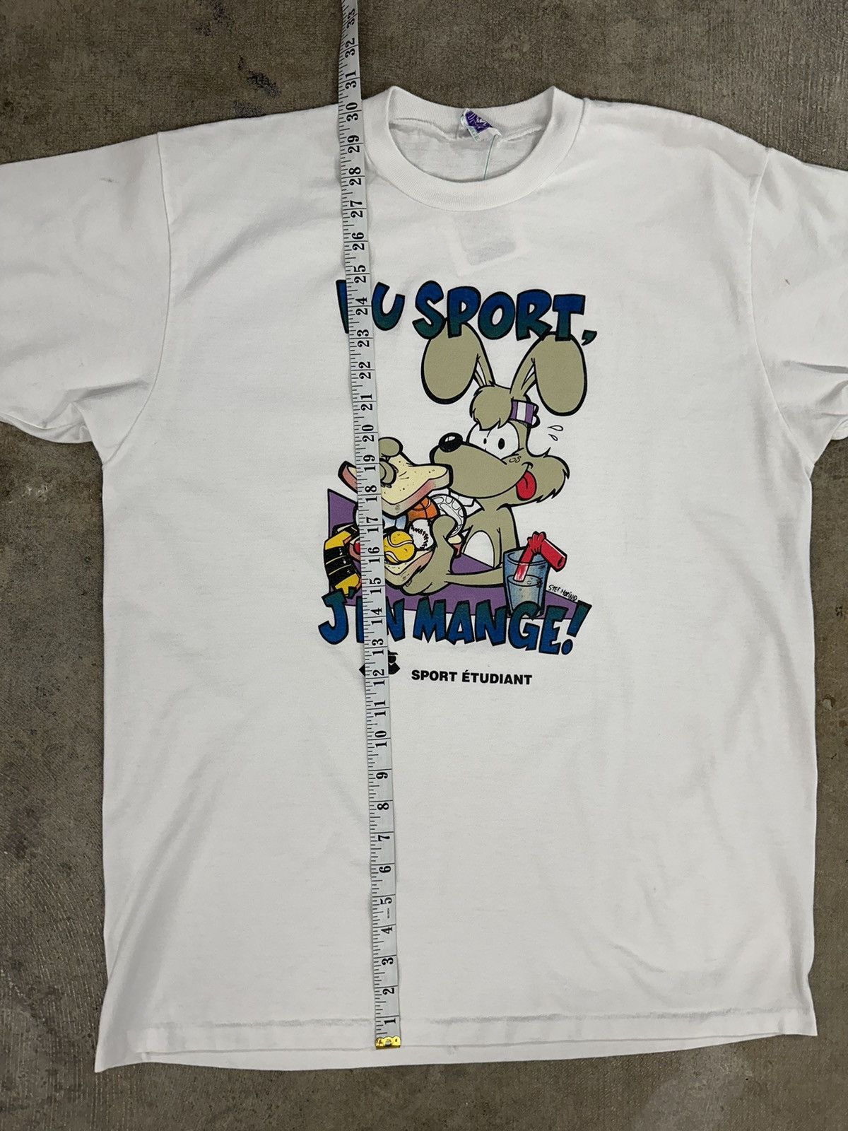 Cartoon Network × Vintage Vintage 90s Du Sport Jen Mange Cartoon T-Shirt Size US XXL / EU 58 / 5 - 11 Thumbnail