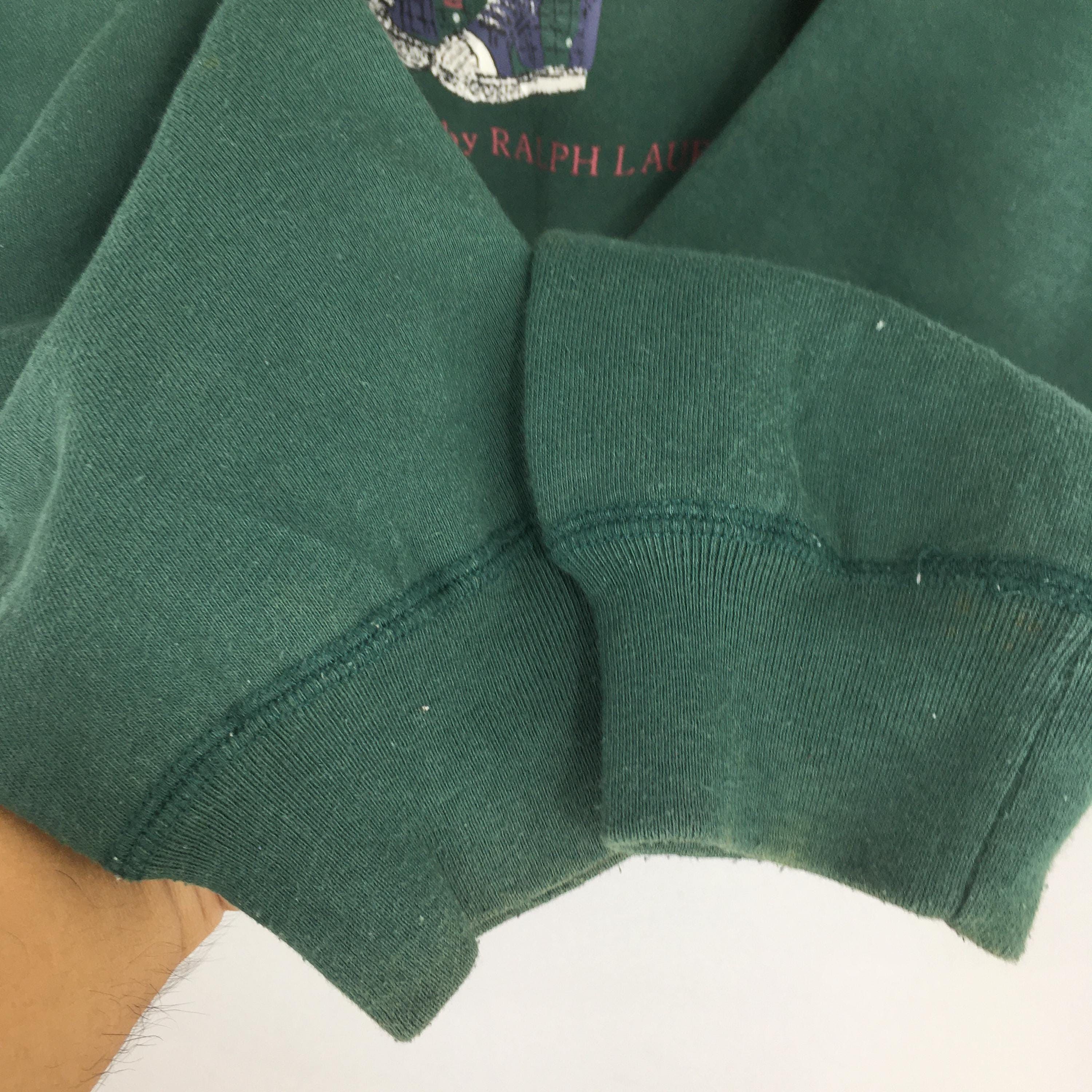 Polo Ralph Lauren × RRL Ralph Lauren × Ralph Lauren Vintage 90s Polo Bear Ralph Lauren Green Sweatshirt Medium Size US M / EU 48-50 / 2 - 6 Thumbnail