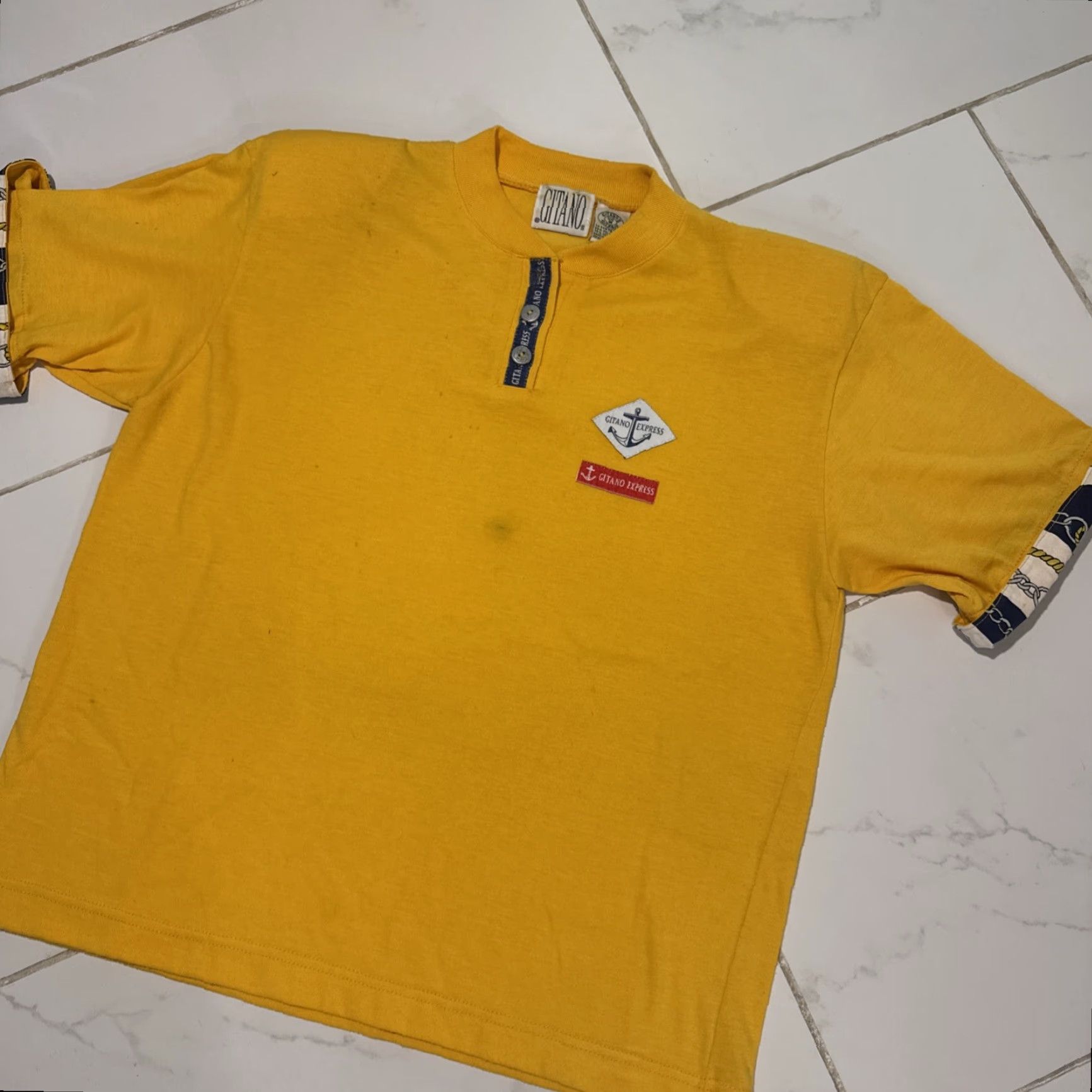 Vintage VINTAGE Gitano T-Shirt Women 80s Yellow M Medium Shirt Women 80s Gitano Yellow T-Shirt Medium Size M / US 6-8 / IT 42-44 - 4 Thumbnail