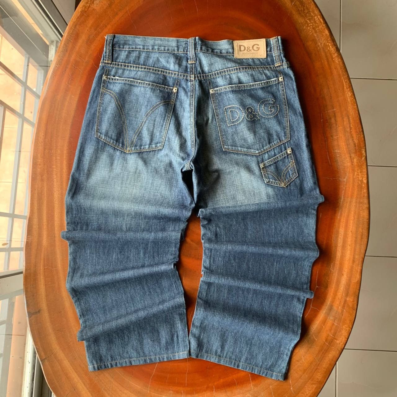 Dolce & Gabbana Vintage Dolce & Gabbana D&G Y2K Embroidery Blue Denim Pants Size US 35 - 1 Thumbnail