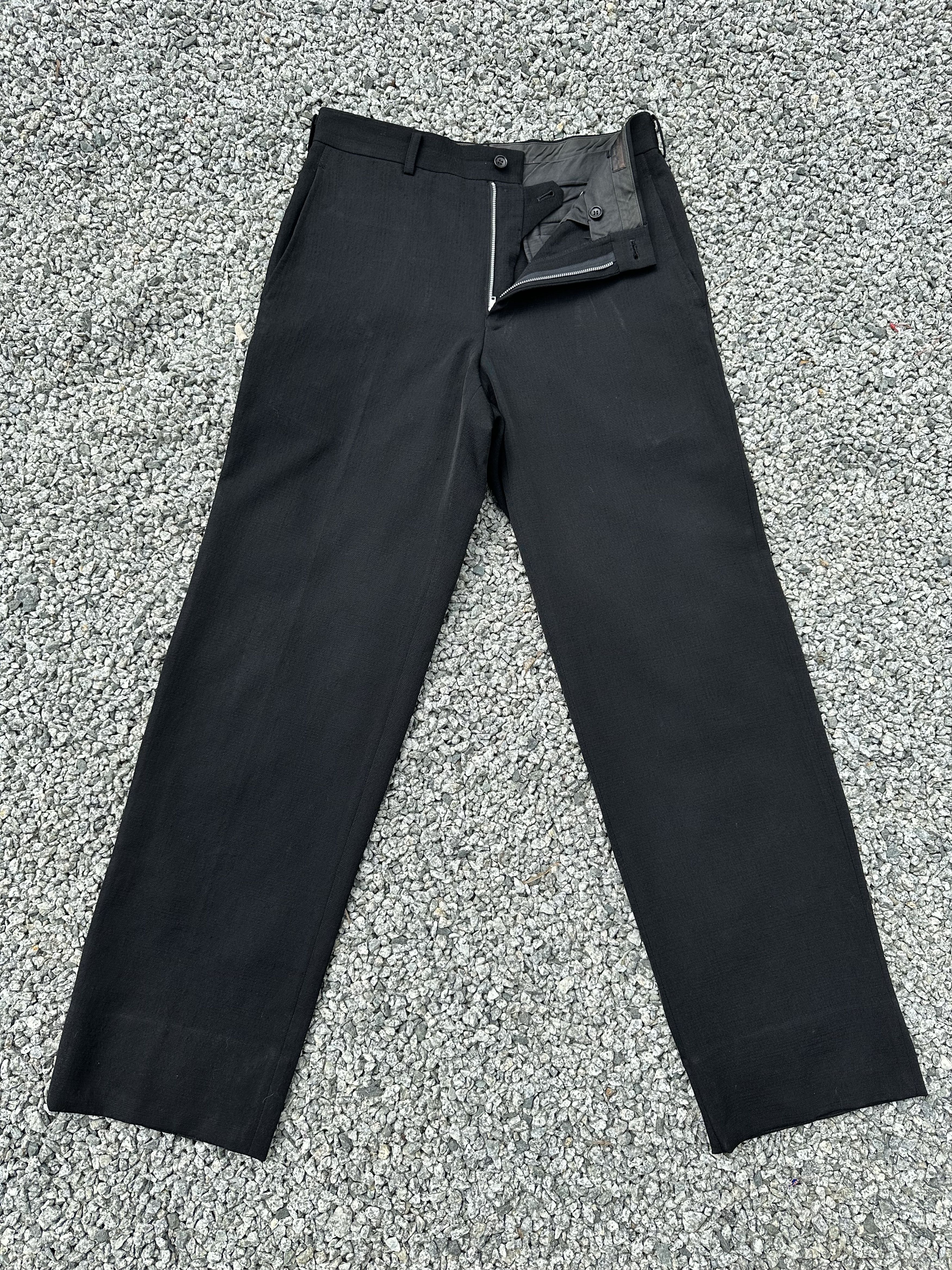 Comme des Garcons Homme Vintage AD01 CDGH Wool Black Baggy Trouser Pant Size US 31 - 5 Thumbnail