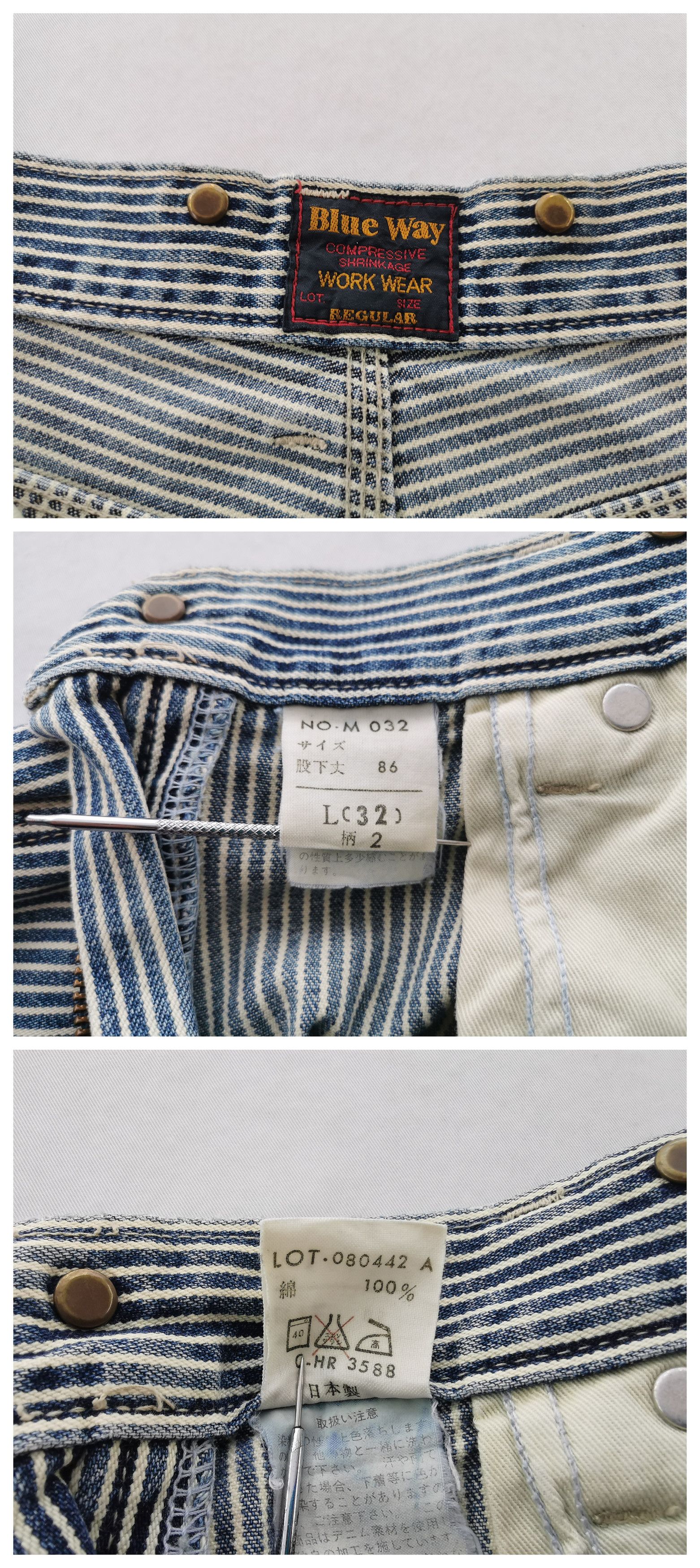 Japanese Brand Vintage 90's Blue Way Hickory Cargo Denim Made In Japan Size US 31 - 8 Thumbnail