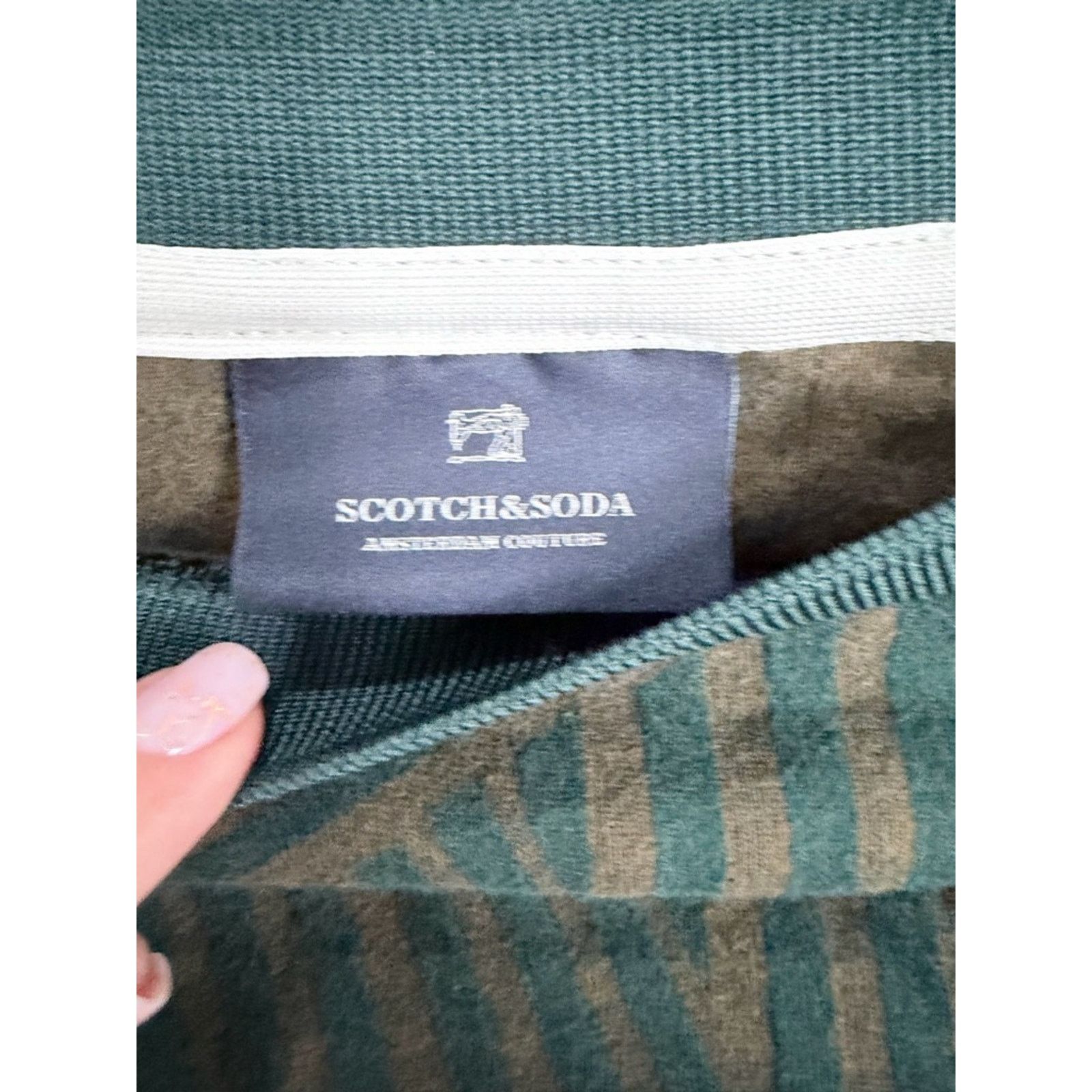 Scotch & Soda Mens Scotch and Soda Crew Neck Tee - Green/Brown size S Size US S / EU 44-46 / 1 - 6 Thumbnail