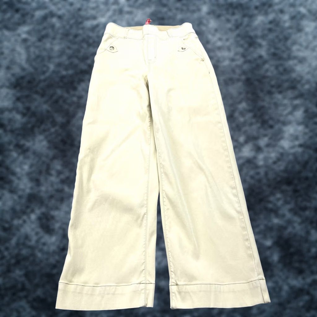 Spanx Spanx Pants Womens Small Beige Cropped Wide Leg Twill Pockets Relaxed Size 28" / US 6 / IT 42 - 1 Thumbnail