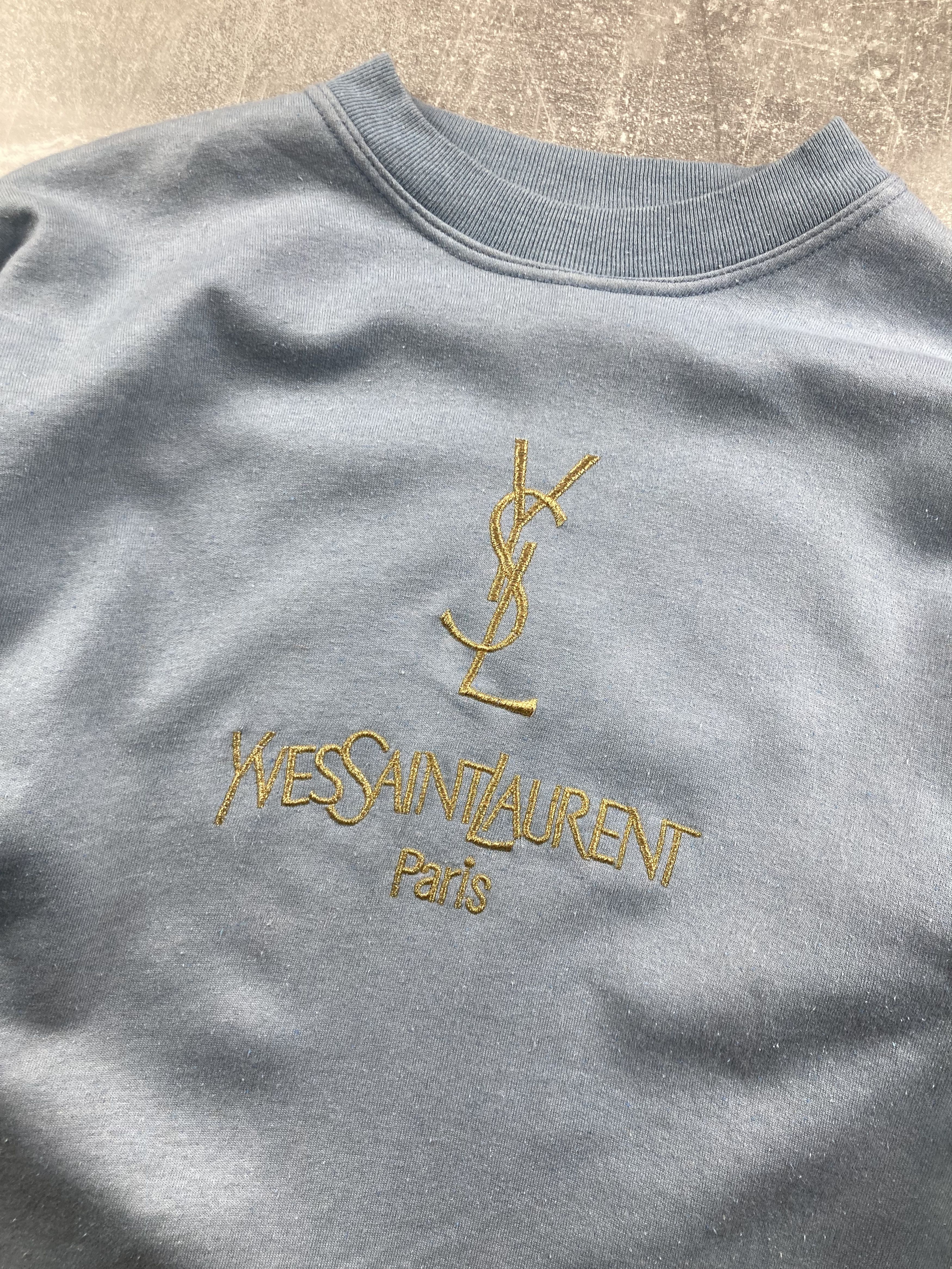 Other Yves Saint Laurent big logo oversize bootleg blue sweatshirt Size US M / EU 48-50 / 2 - 2 Thumbnail