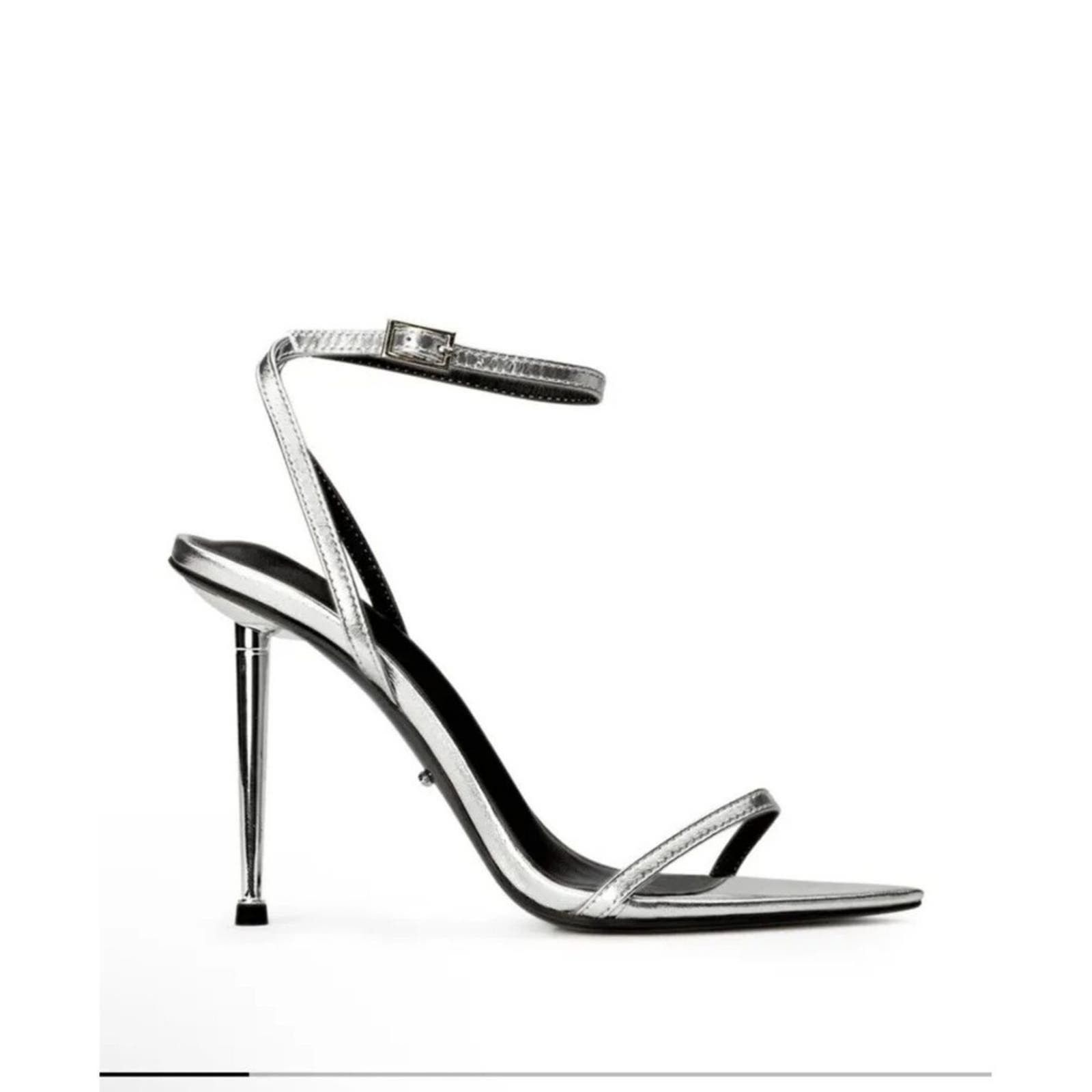 image of Tony Bianco Myra Silver Nappa Metallic Heel Shoes Size 7, Women's