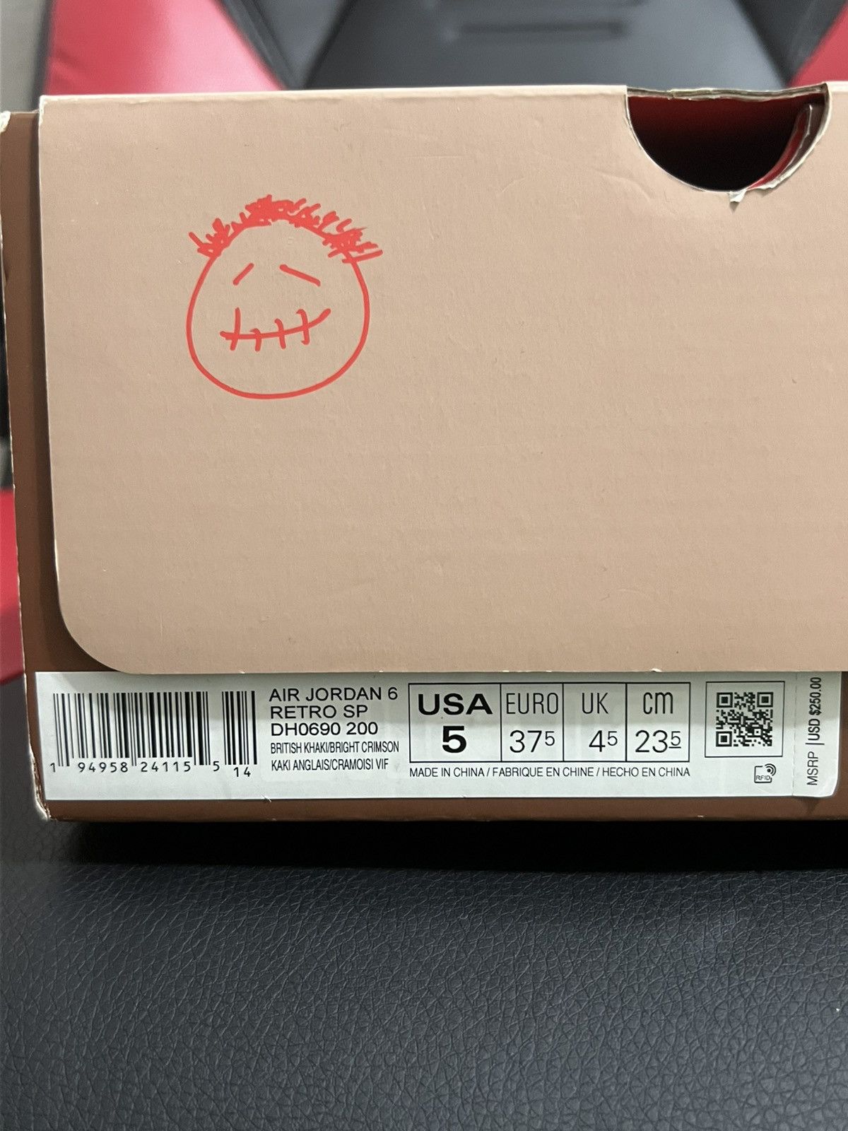 Jordan Brand × Travis Scott Jordan 6 Retro - Travis Scott British Khaki Size US 5 / EU 37 - 6 Thumbnail