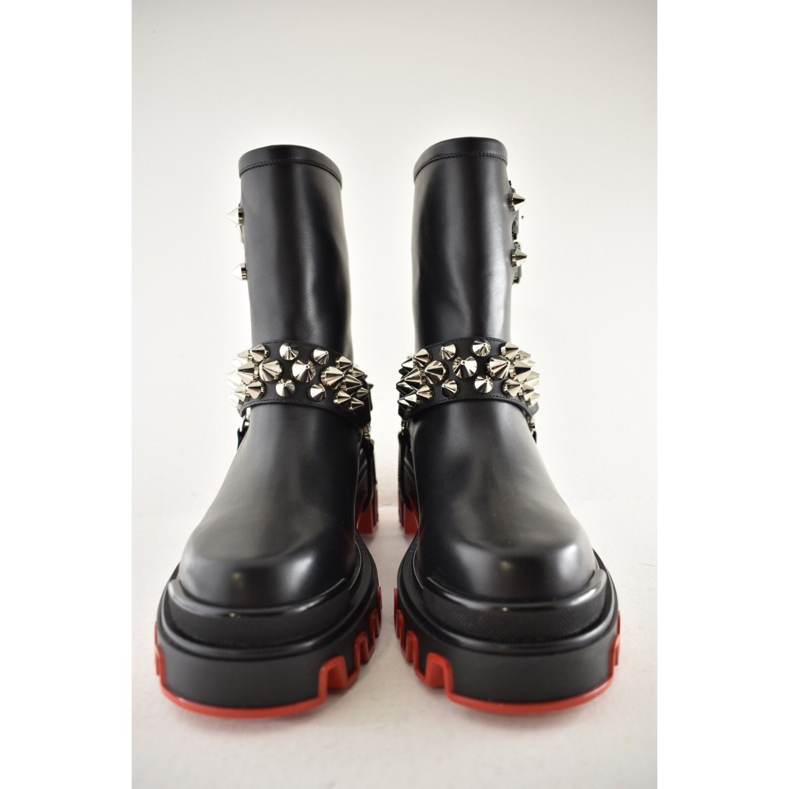 Christian Louboutin Christian Louboutin Dune Bike Flat Spike Black Leather Size US 8 / IT 38 - 11 Thumbnail