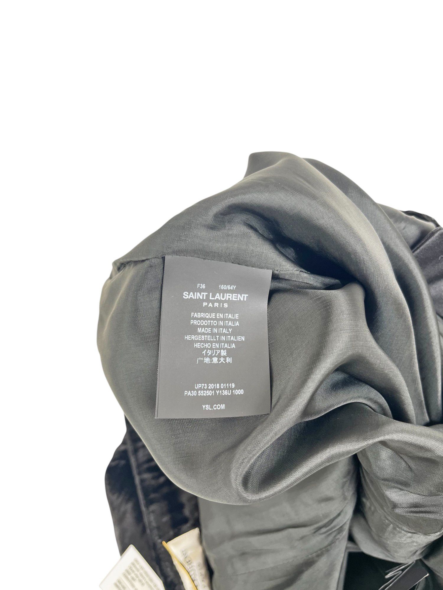 Saint Laurent Paris by Anthony Vaccarello F/W 2018 Black Velvet Pants Size 26" / US 2 / IT 38 - 10 Thumbnail