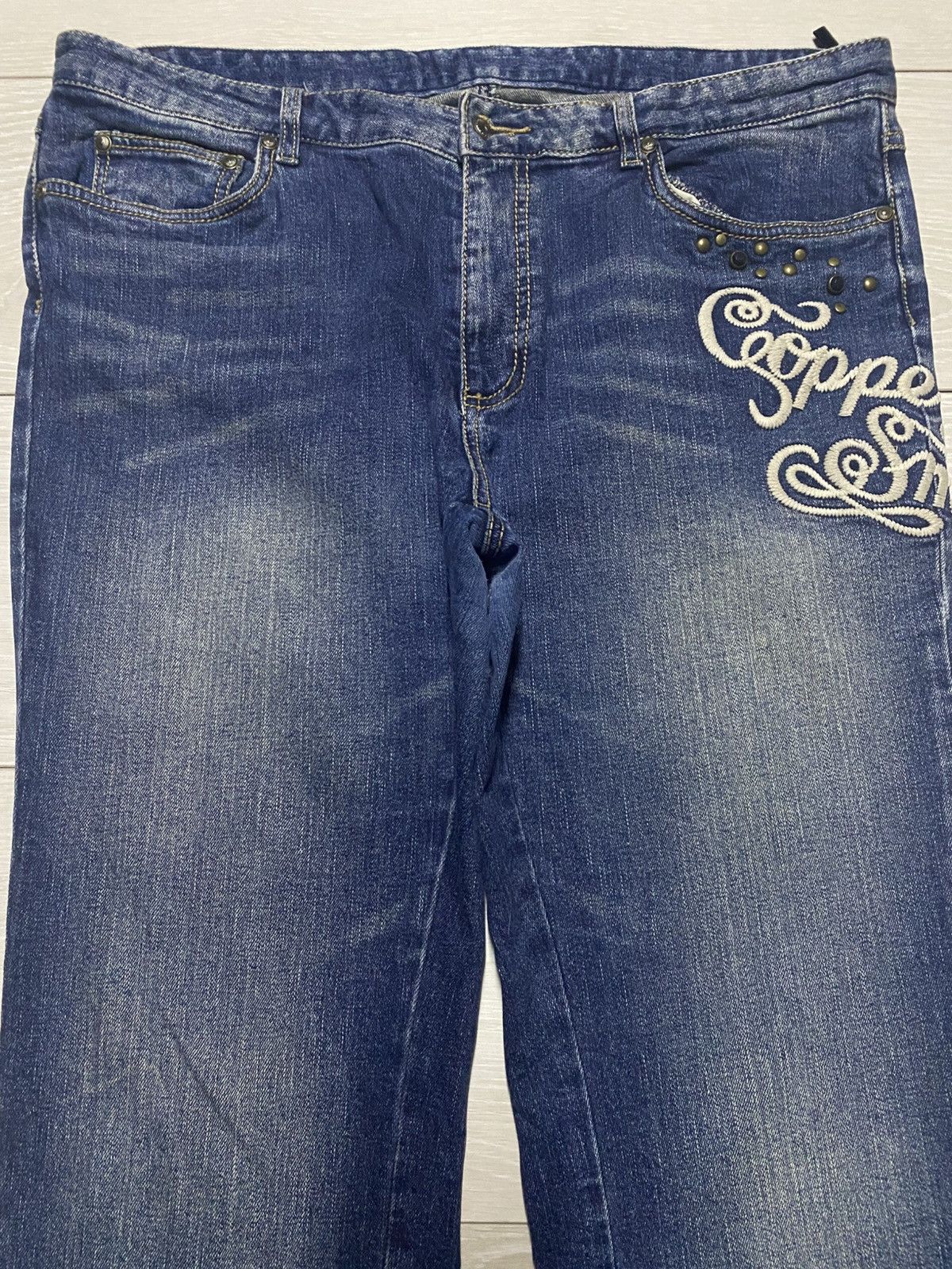 Japanese Brand Woman Vintage Japanese Brand Embroidery Wide Leg Jeans Size US 37 - 3 Thumbnail