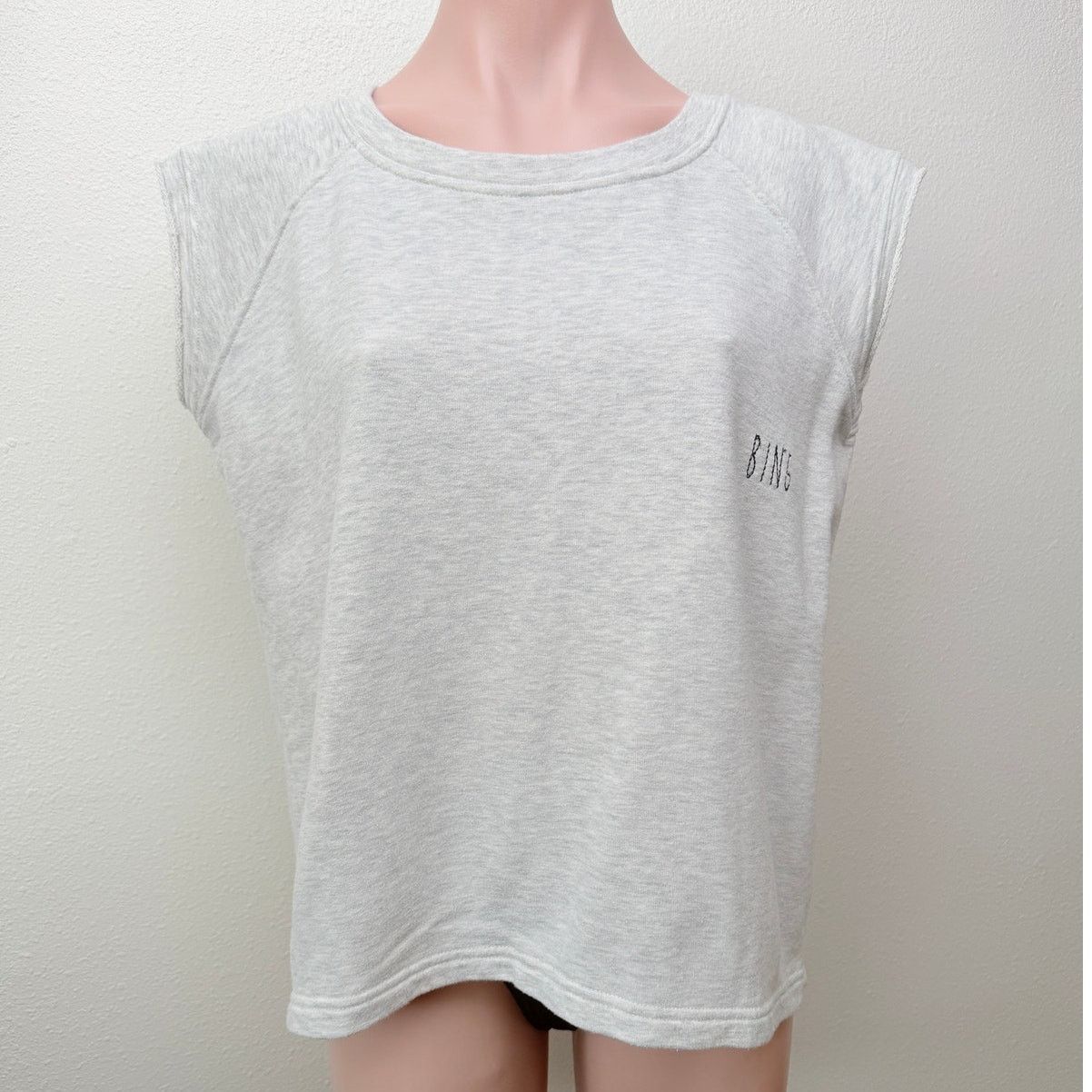 Anine Bing Anine Bing Gray Sleeveless Sweater Minimalist Logo Top SM Size S / US 4 / IT 40 - 1 Thumbnail