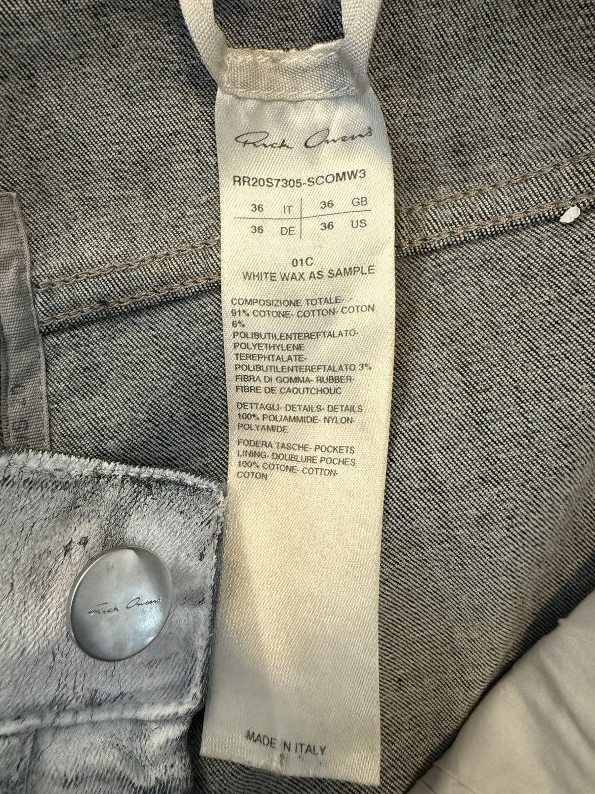 Rick Owens Rick Owens TECUATL S/S 20 White Wax Tyrone Collage Denim Size US 36 / EU 52 - 5 Thumbnail